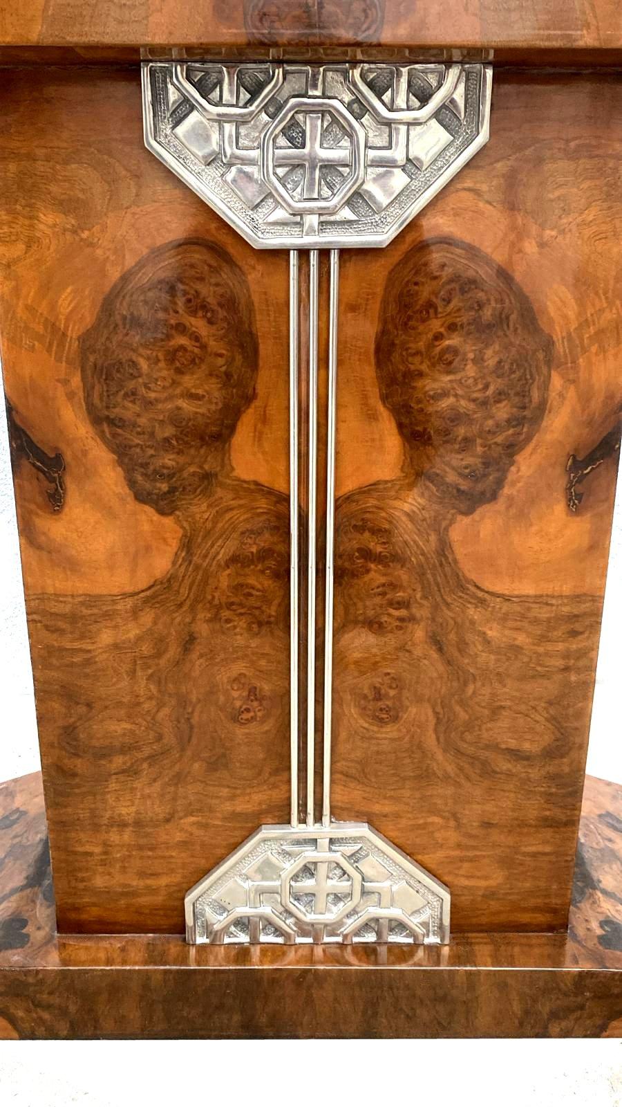 Art Deco High End Walnut Console-Side Table, French, c1930 For Sale 15