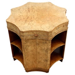 Art Deco High Quality Birds Eye Maple Library Table by Epstein, English, c1930