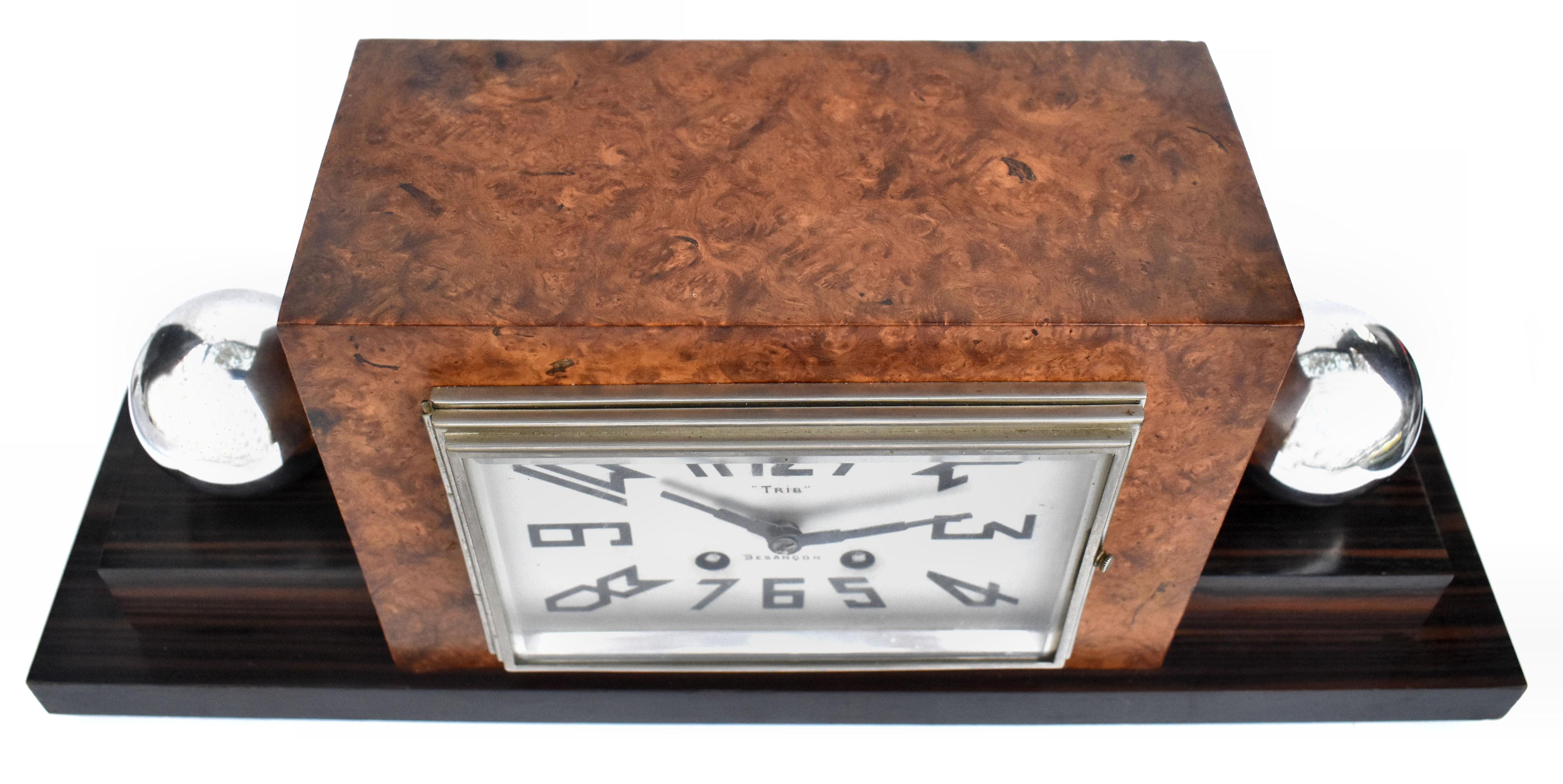 Art Deco High Quality French Mantle Clock, c1930 5