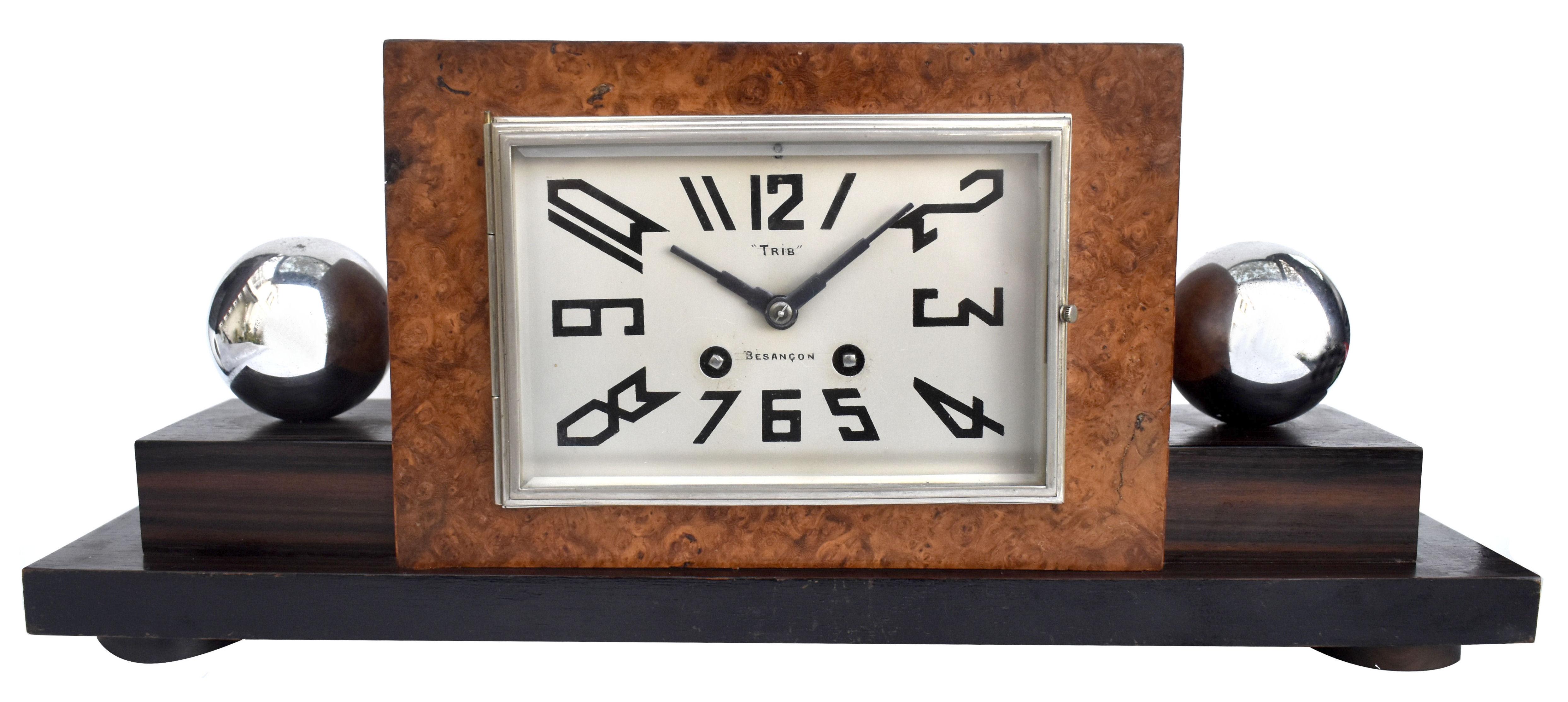 Art Deco High Quality French Mantle Clock, c1930 6