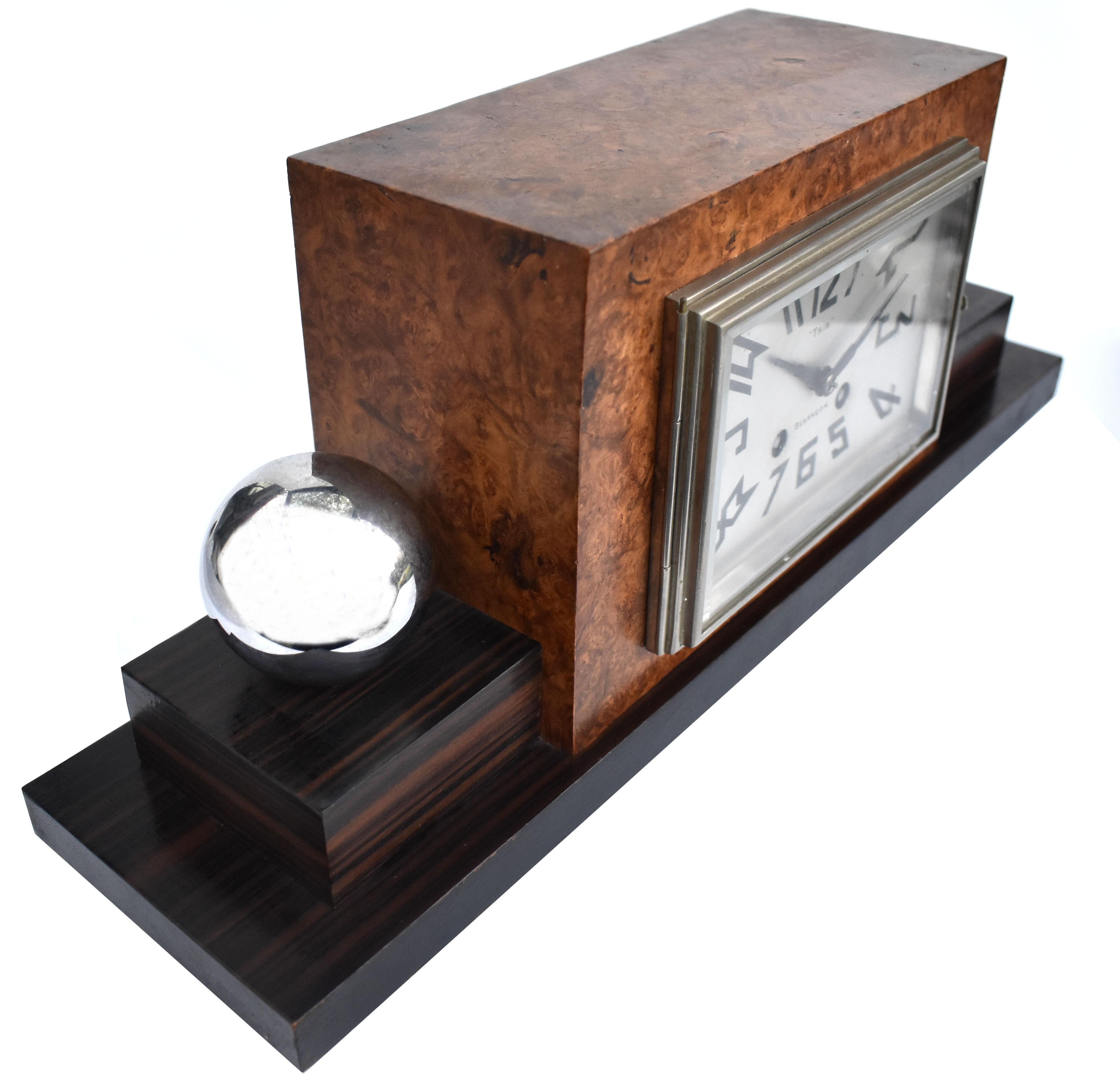 Art Deco High Quality French Mantle Clock, c1930 2