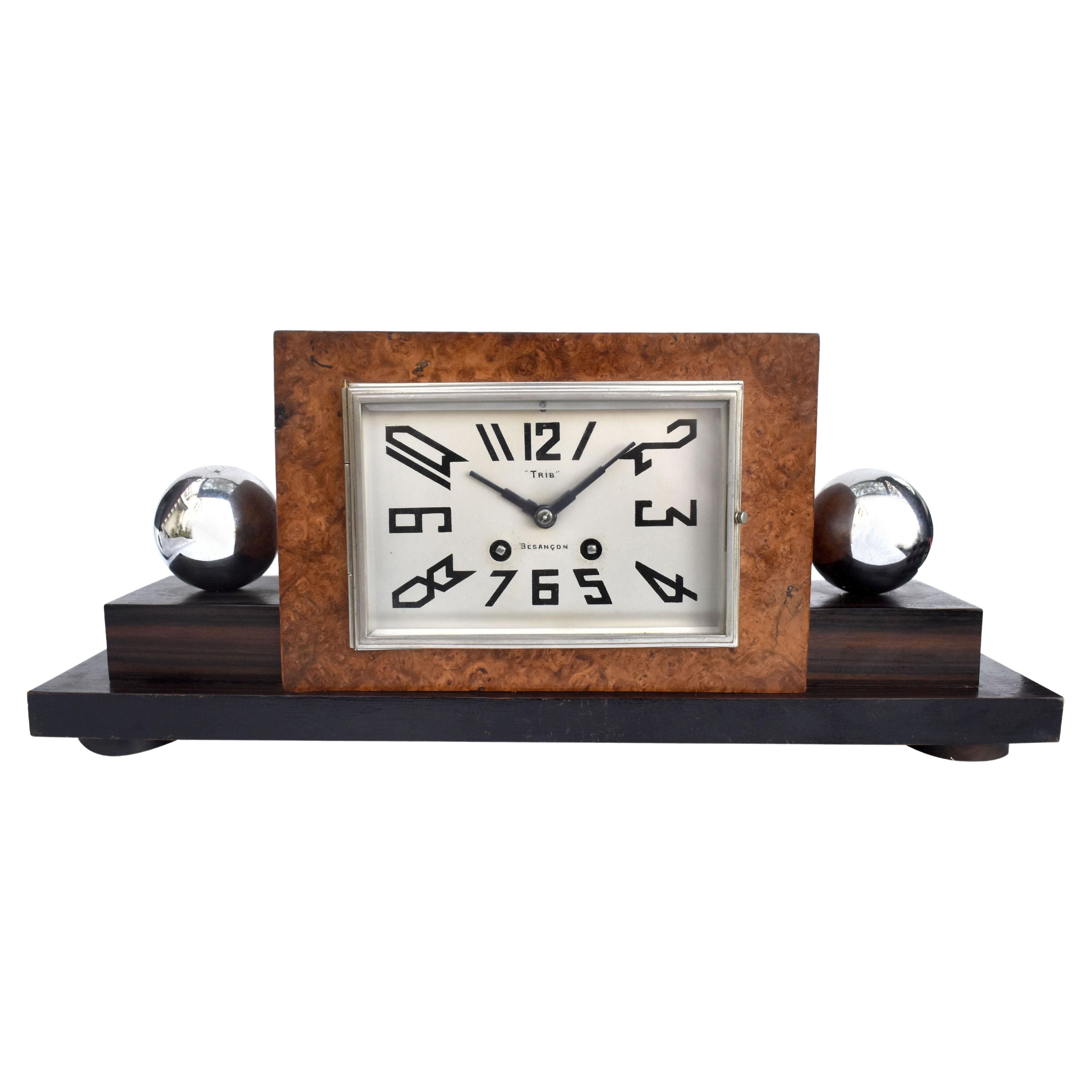 Art Deco High Quality French Mantle Clock, c1930