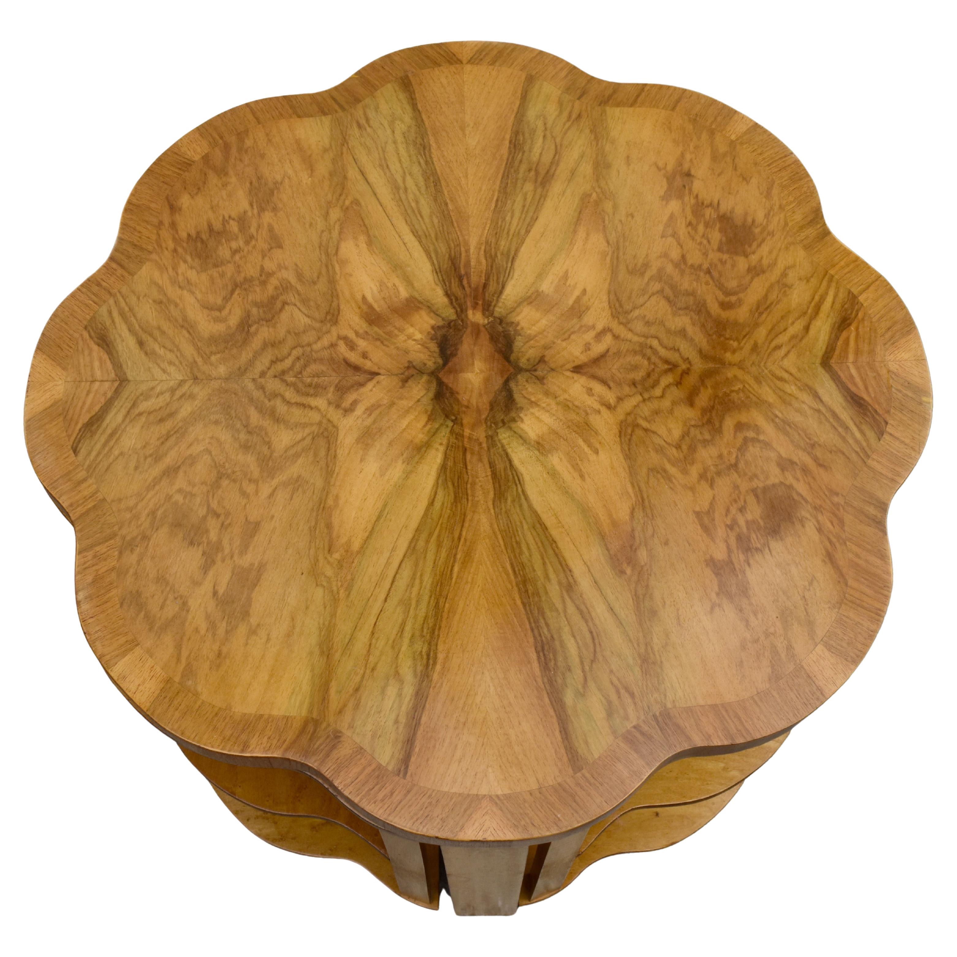 Art Deco High Quality Walnut & Maple Nest of 5 Tables by Epstein, English, 1930 For Sale 3