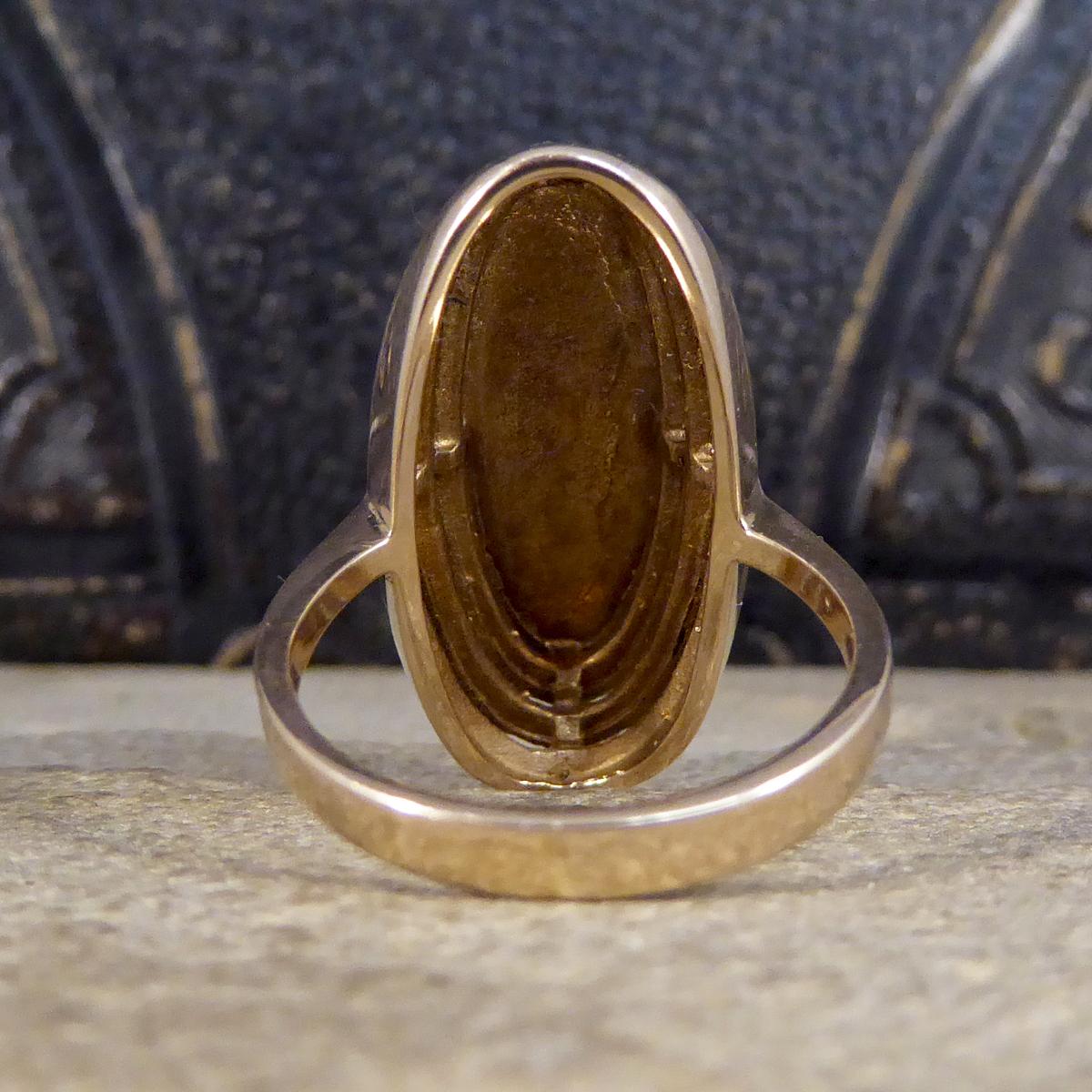 gold malachite ring