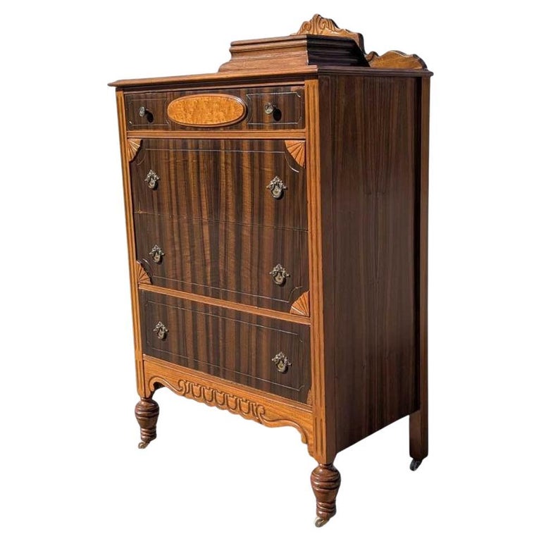 antique highboy dresser American Federal Style Mahogany Dresser, c.1950's Vintage Antique Georgian Highboy Dresser