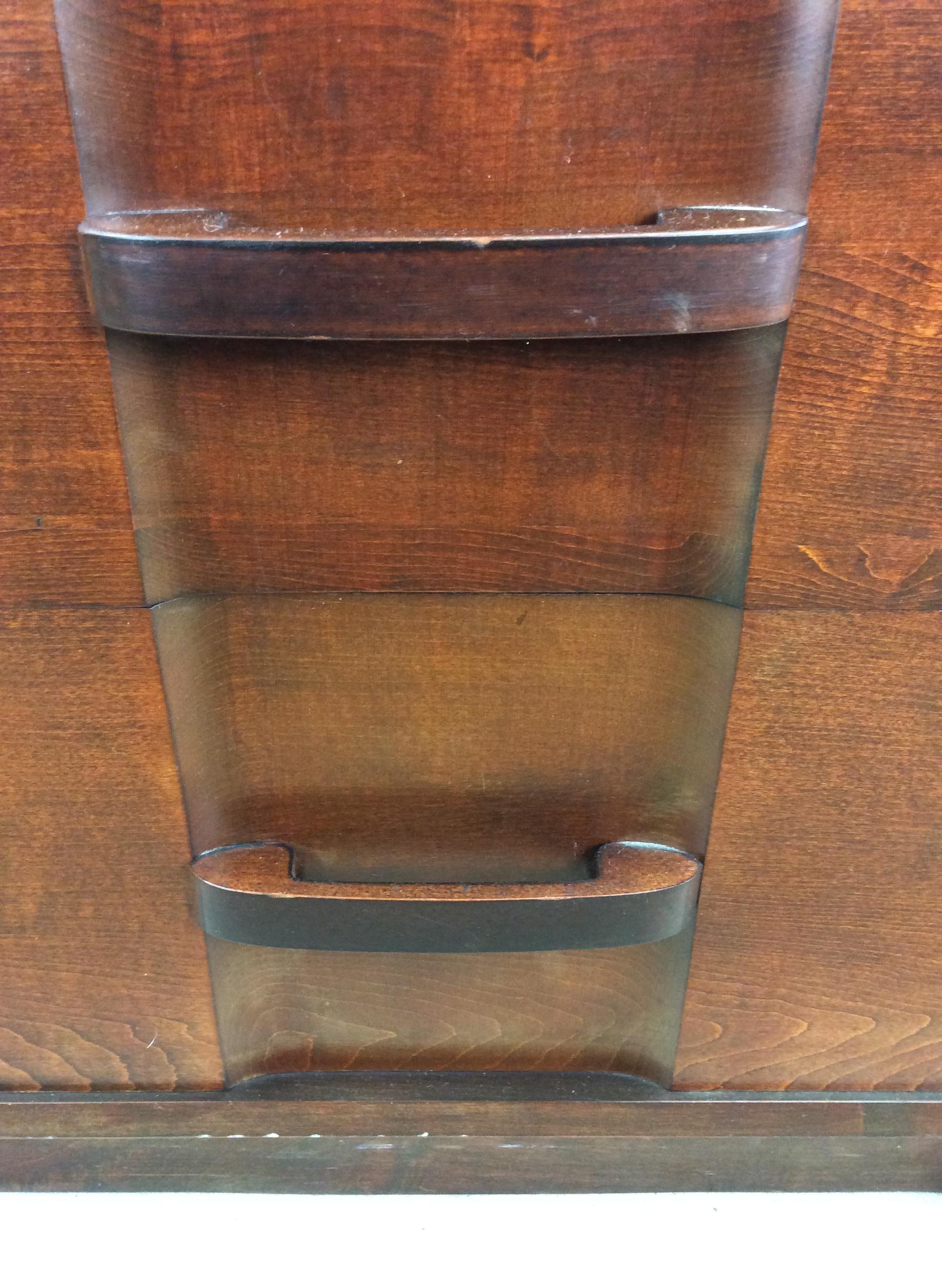 Art Deco Highboy Dresser with Unique Curved Drawer Fronts in vendita 7