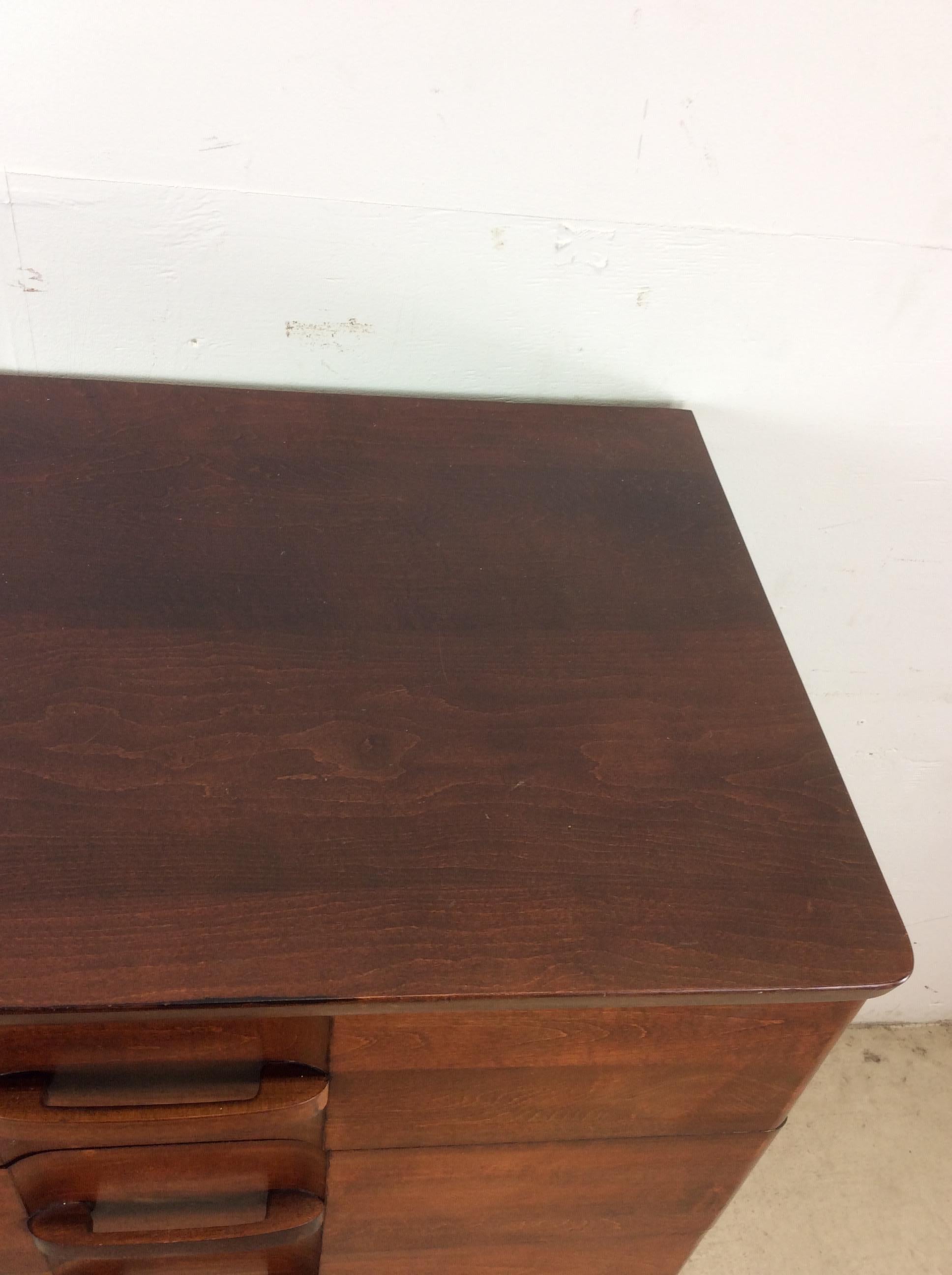 XX secolo Art Deco Highboy Dresser with Unique Curved Drawer Fronts in vendita