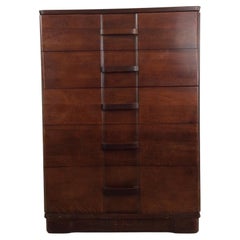 Art Deco Highboy Dresser with Unique Curved Drawer Fronts