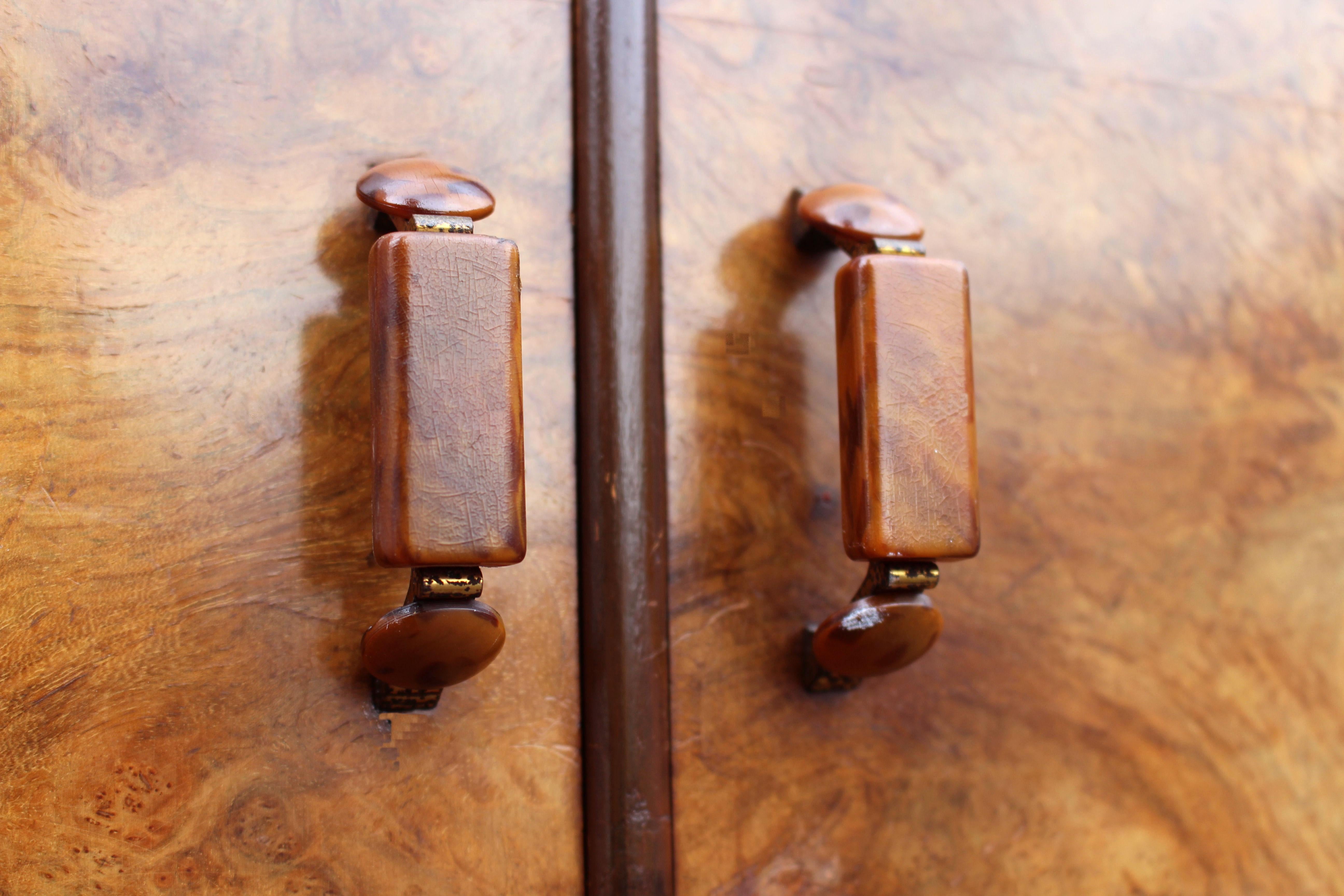 Art Deco Highly Figured Walnut Single Wardrobe, c1930 1