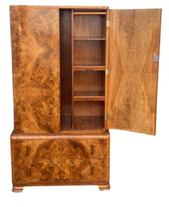 Art Deco Highly figured walnut Tall boy