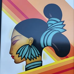 Art Deco "Hill Woman of Assam" 1927 Print by Frank McIntosh in Black Frame