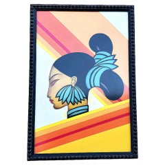 Art Deco "Hill Woman of Assam" 1927 Print by Frank McIntosh in Black Frame