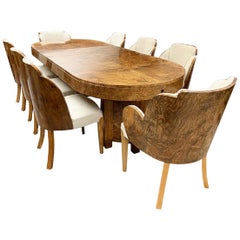 Art Deco Hille 8-Seat Dining Table with Cloud Design Chairs by Epstein