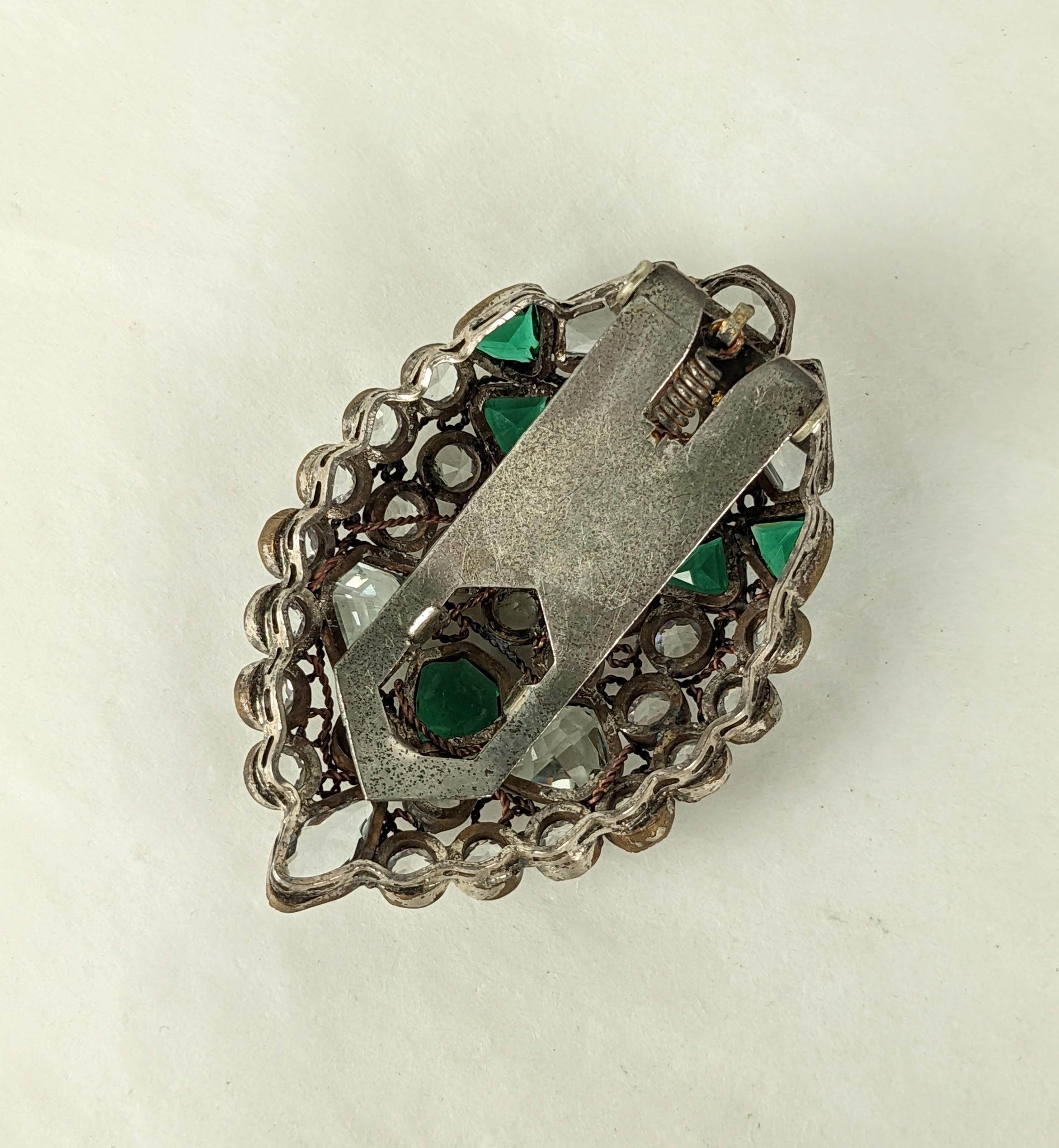 Art Deco Hobe Jeweled Clip In Good Condition For Sale In New York, NY