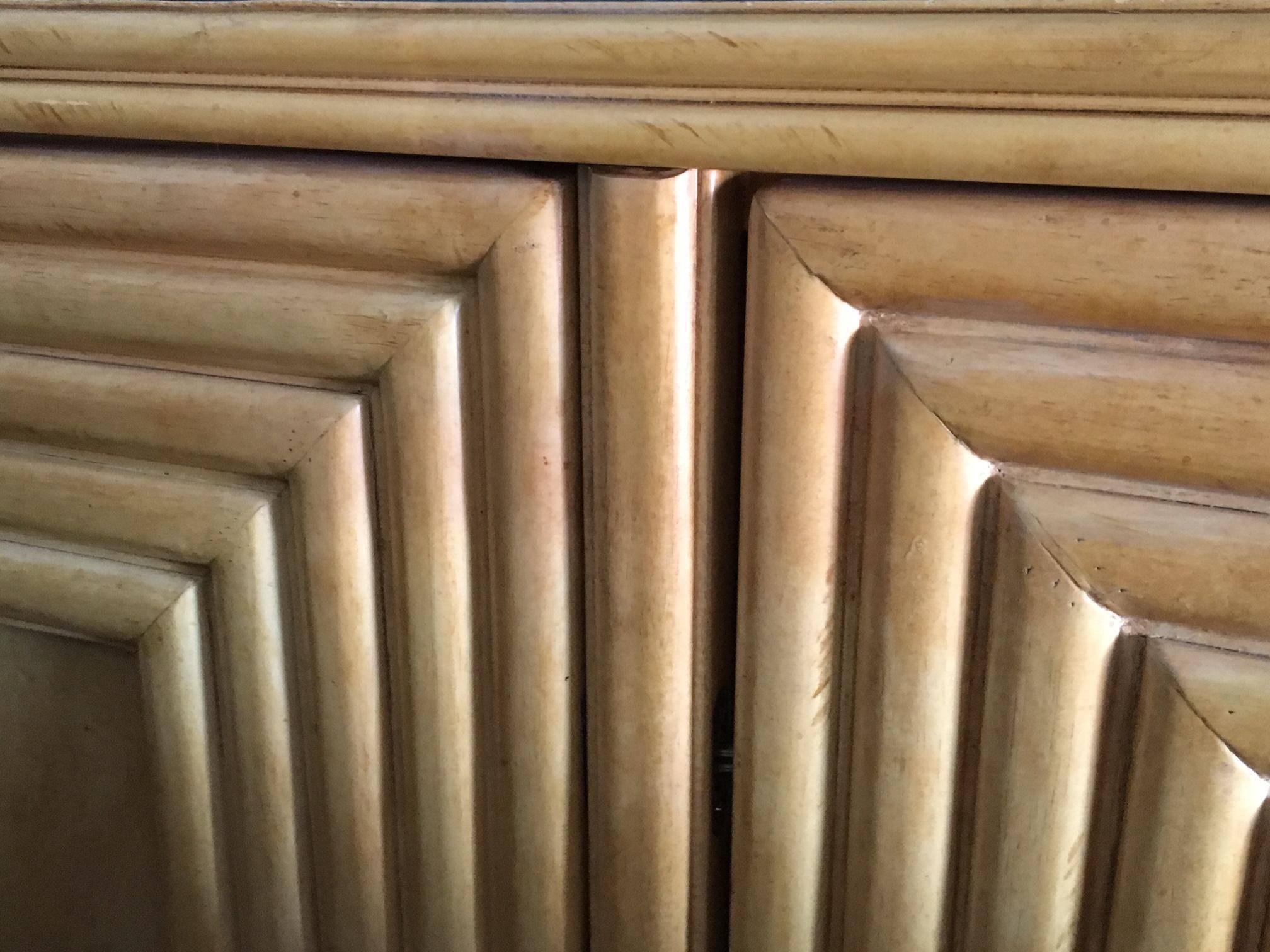 Art Deco Hollywood Regency Curved Wood Cabinet 1