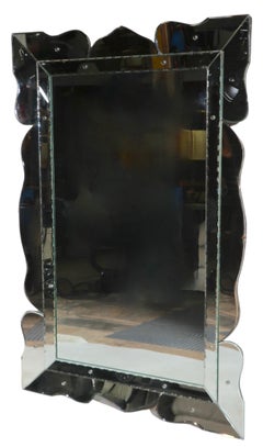 Art Deco Hollywood Regency  Venetian Style Wall Mirror