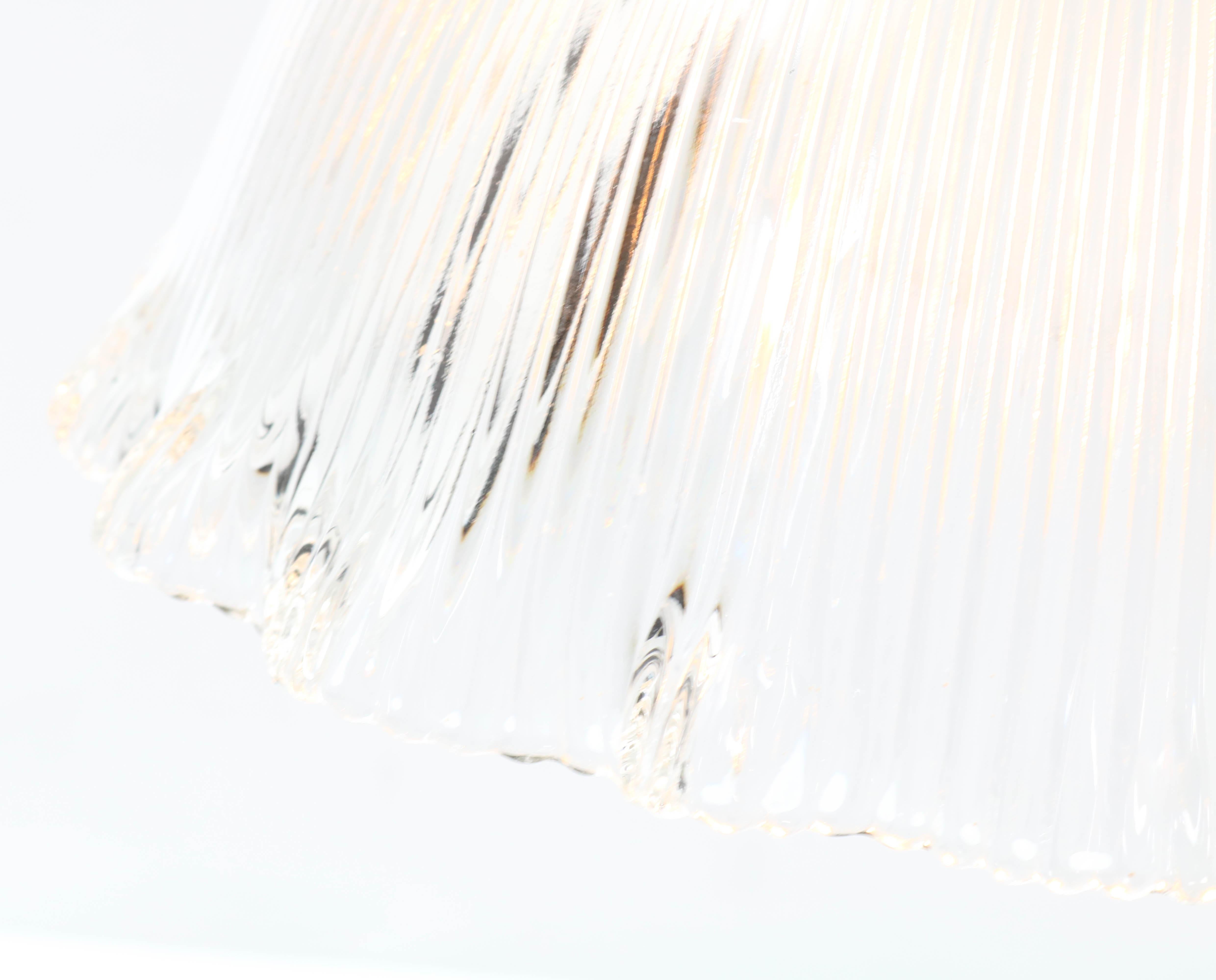 Art Deco Holophane Glass Ceiling Pendant Lamp For Sale 3