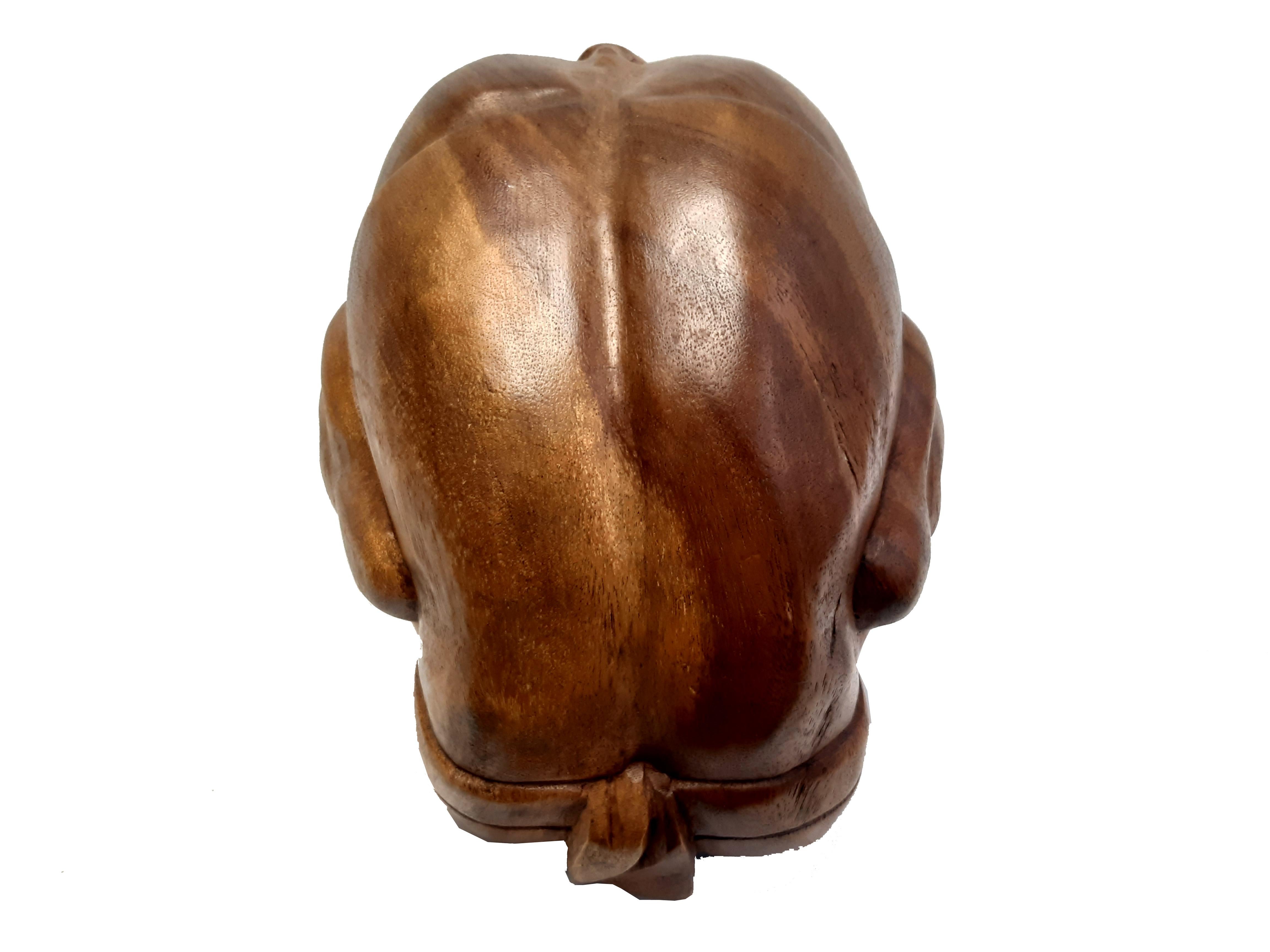 Mid-20th Century Art Déco Holzfigur sitzender Mann wooden sculture For Sale