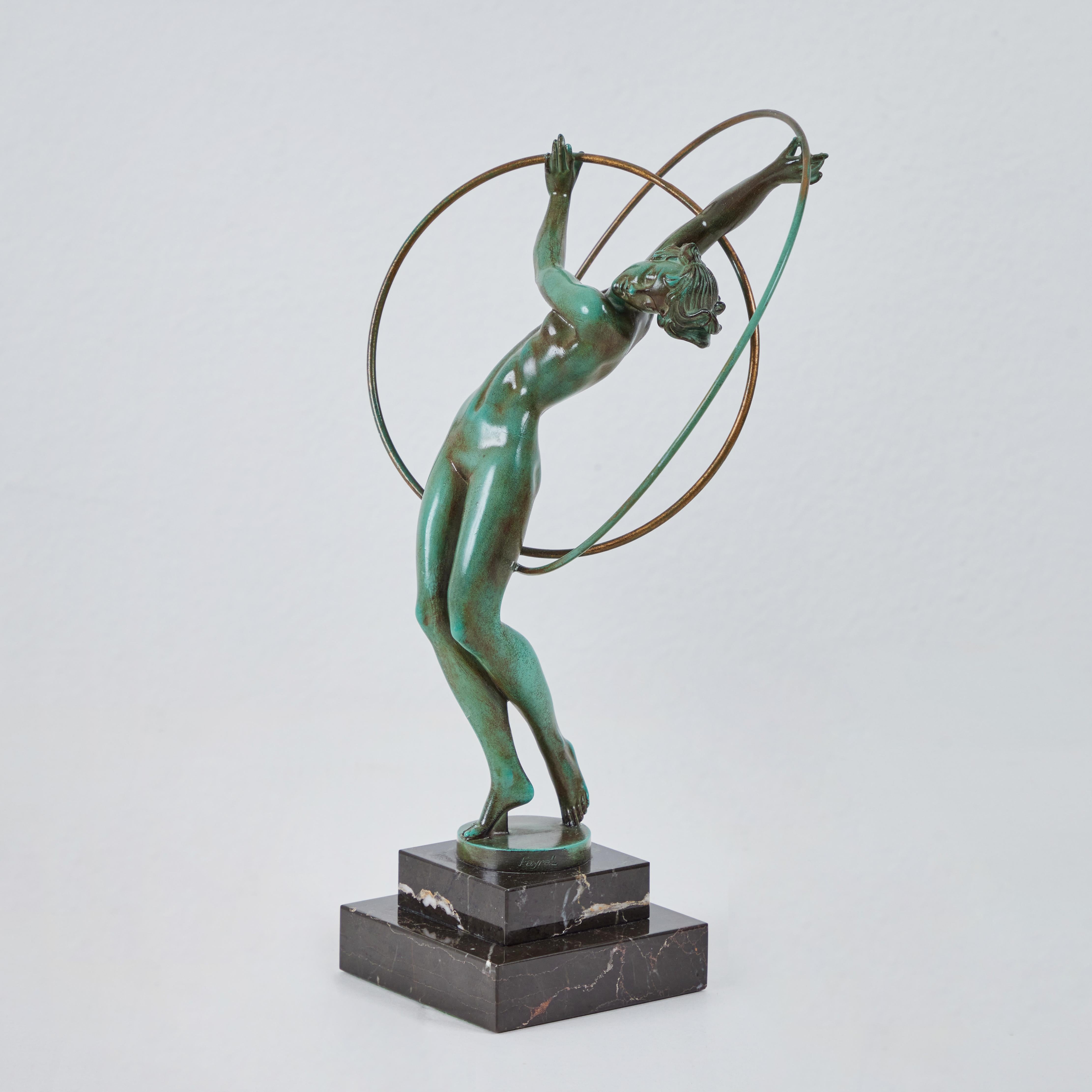 French Art Deco Hoop Dancer - Pierre Le Faguays,  1930s France