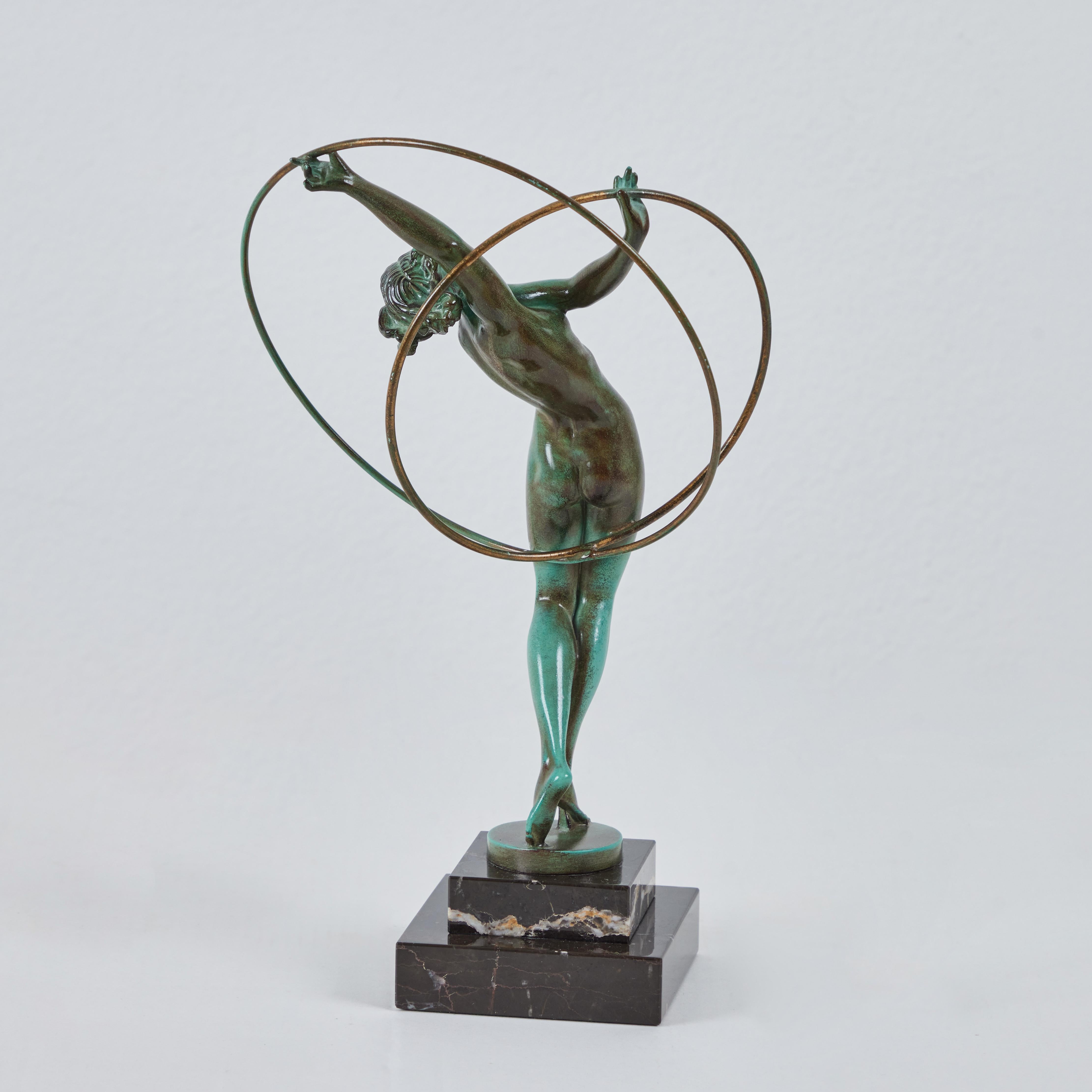 Art Deco Hoop Dancer - Pierre Le Faguays,  1930s France In Good Condition In Palm Desert, CA