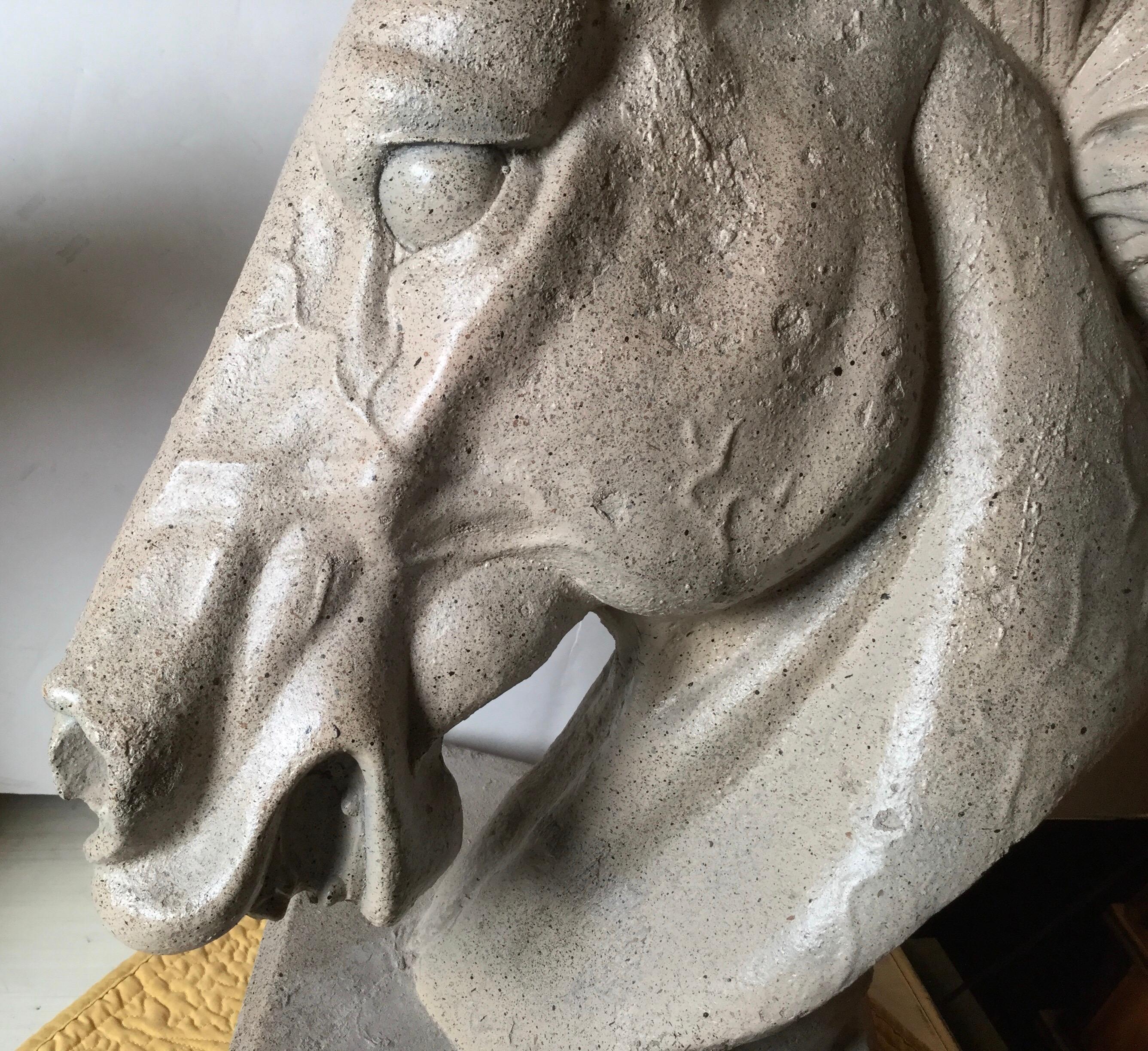 concrete horse head