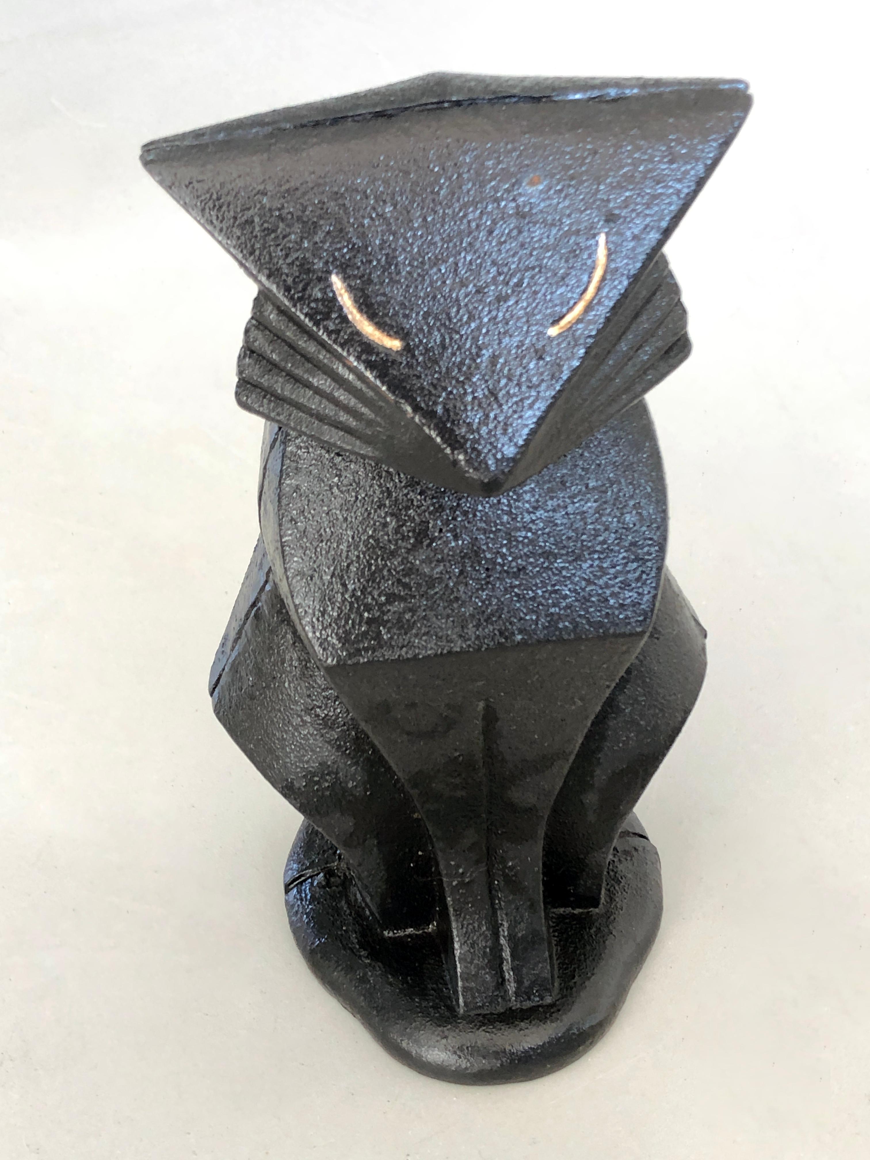 Art deco Hubley Cat cast iron Doorstop In Good Condition In EINDHOVEN, NL