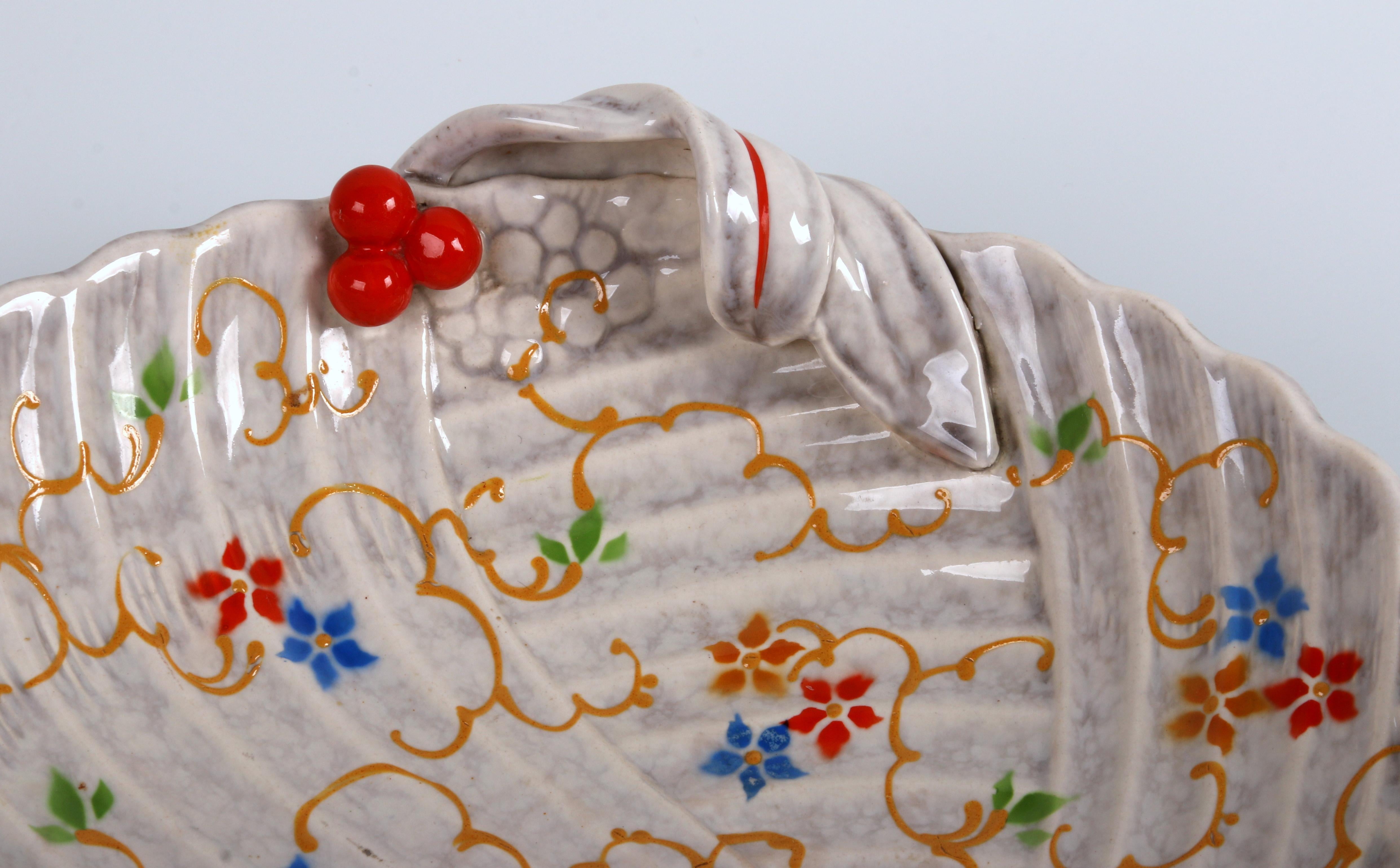 Art Deco art deco huge Ø33cm! fruit bowl plate hand made in France ar. 1930 - very rare For Sale