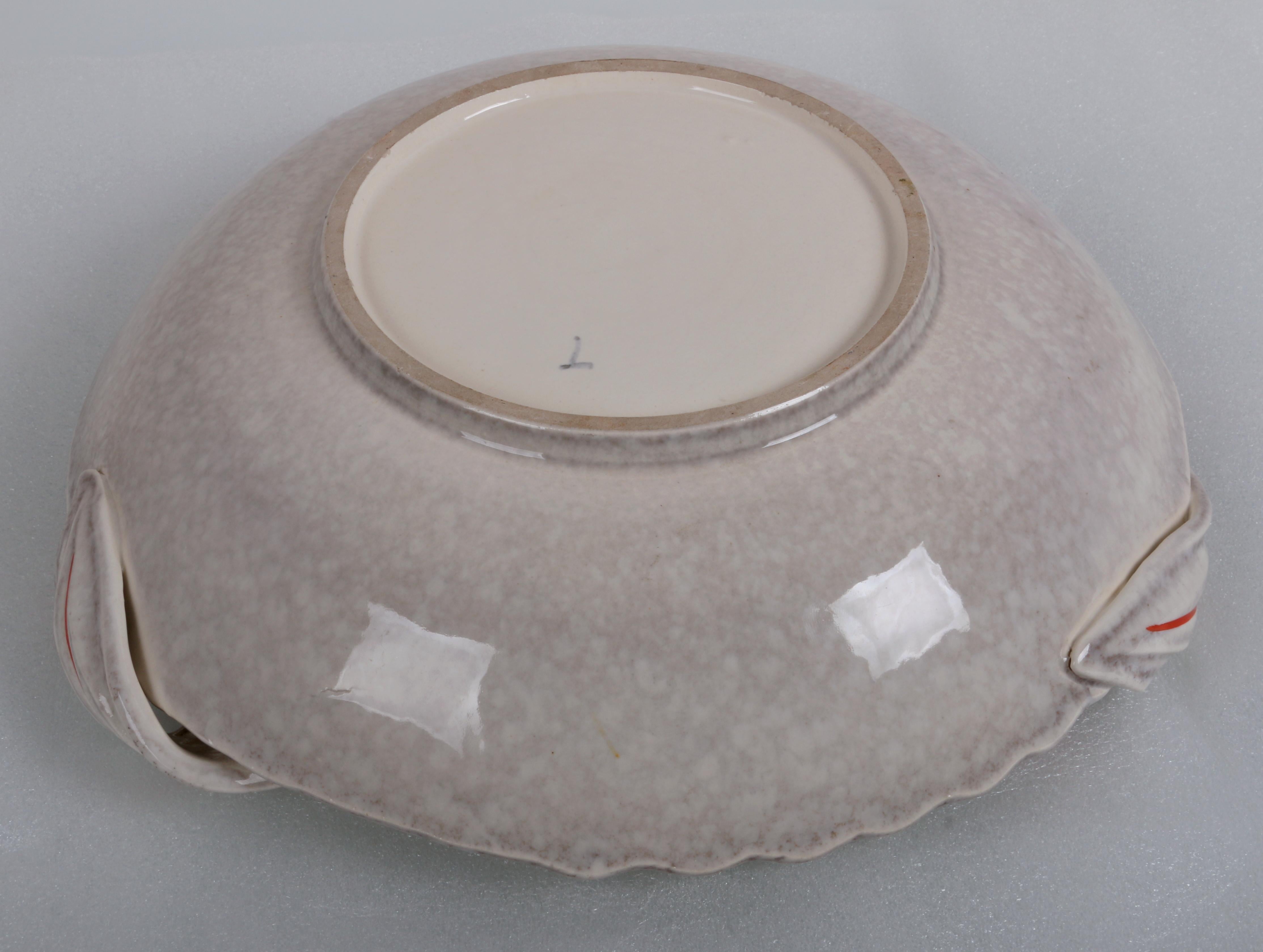 Mid-20th Century art deco huge Ø33cm! fruit bowl plate hand made in France ar. 1930 - very rare For Sale