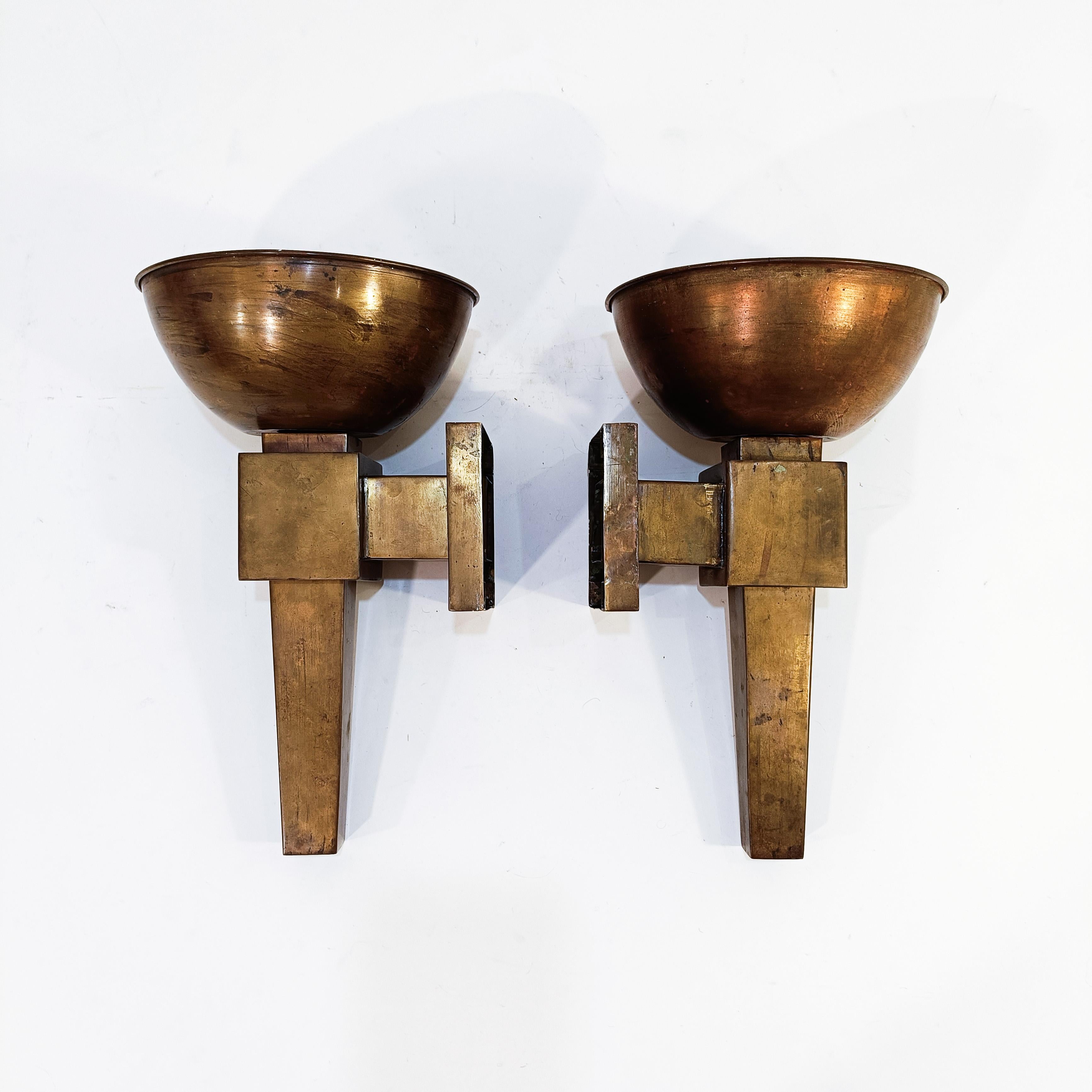 Art Deco. Riesige Kupferleuchter, Spanien, 1920er Jahre im Angebot 4