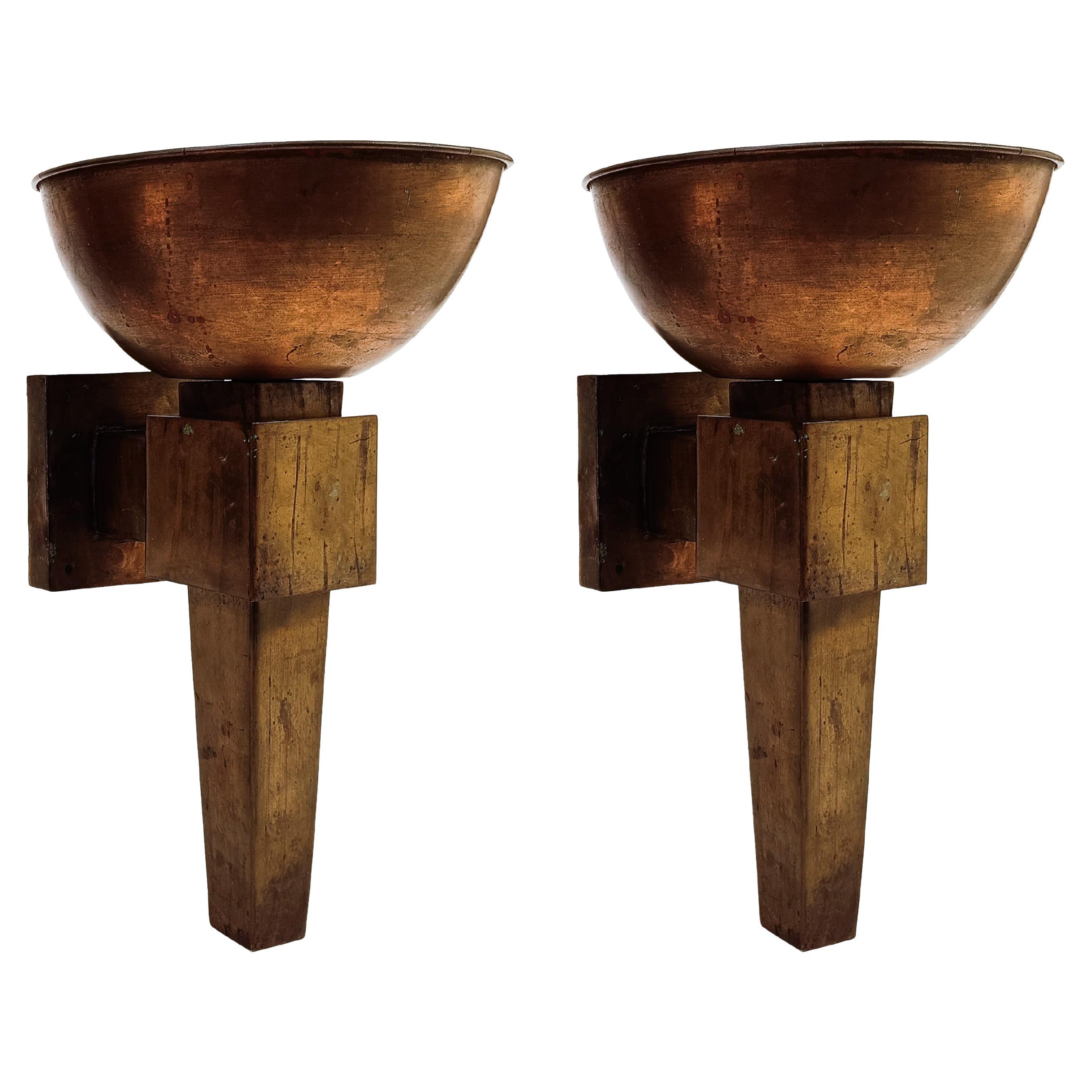 Art Deco. Riesige Kupferleuchter, Spanien, 1920er Jahre im Angebot