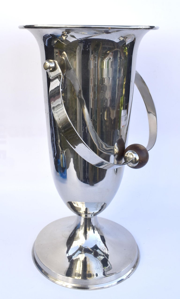Art Deco Huge French Chrome Wine Cooler IceBucket, c1930 For Sale at
