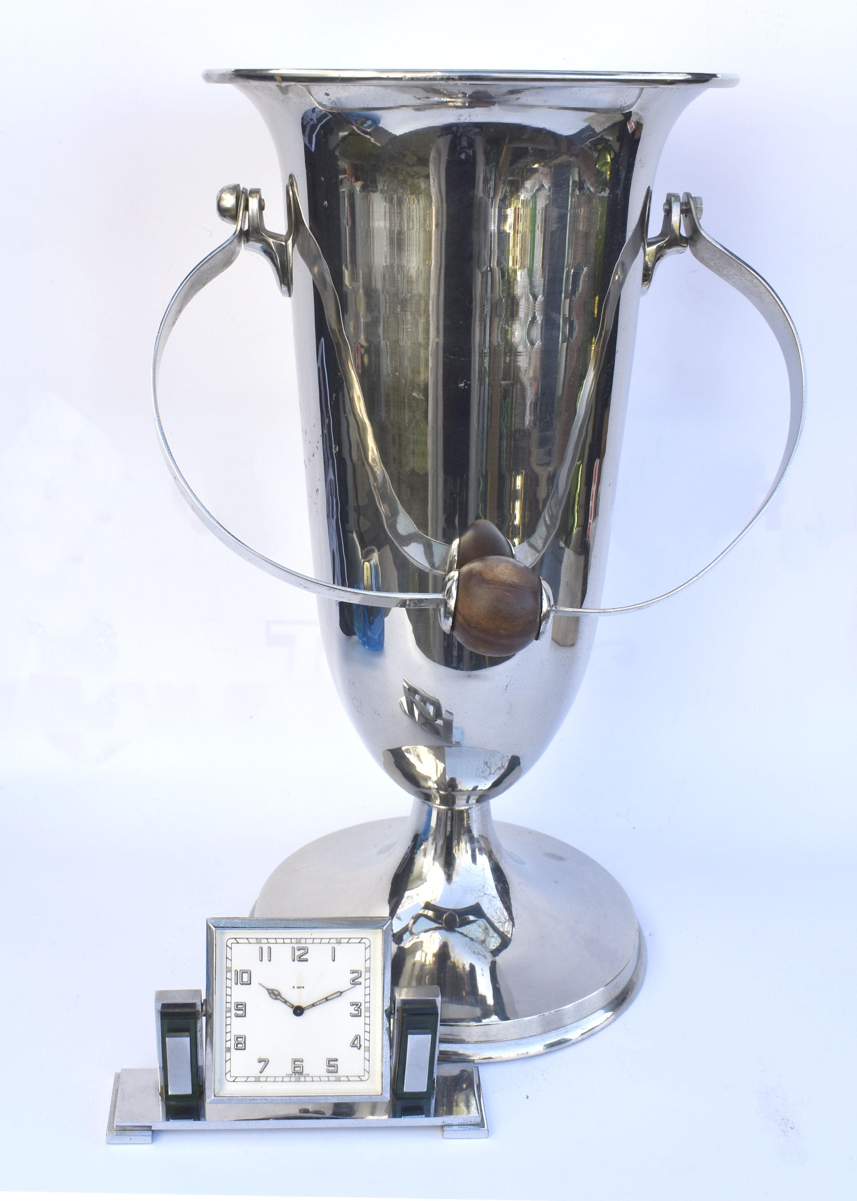 Art Deco Huge French Chrome Wine Cooler Ice-Bucket, c1930 In Good Condition For Sale In Devon, England