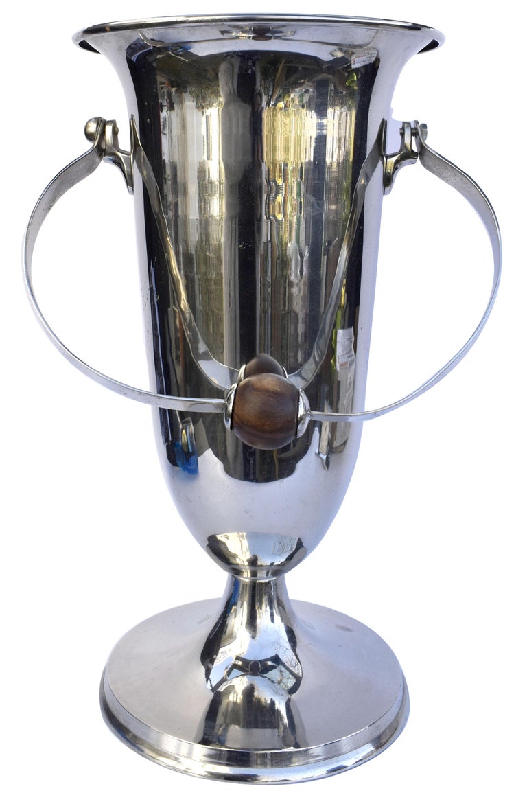 Art Deco Huge French Chrome Wine Cooler IceBucket, c1930 For Sale at
