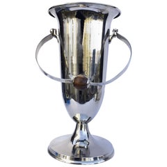 Enorme cubitera francesa Art Decó cromada para vino, c1930