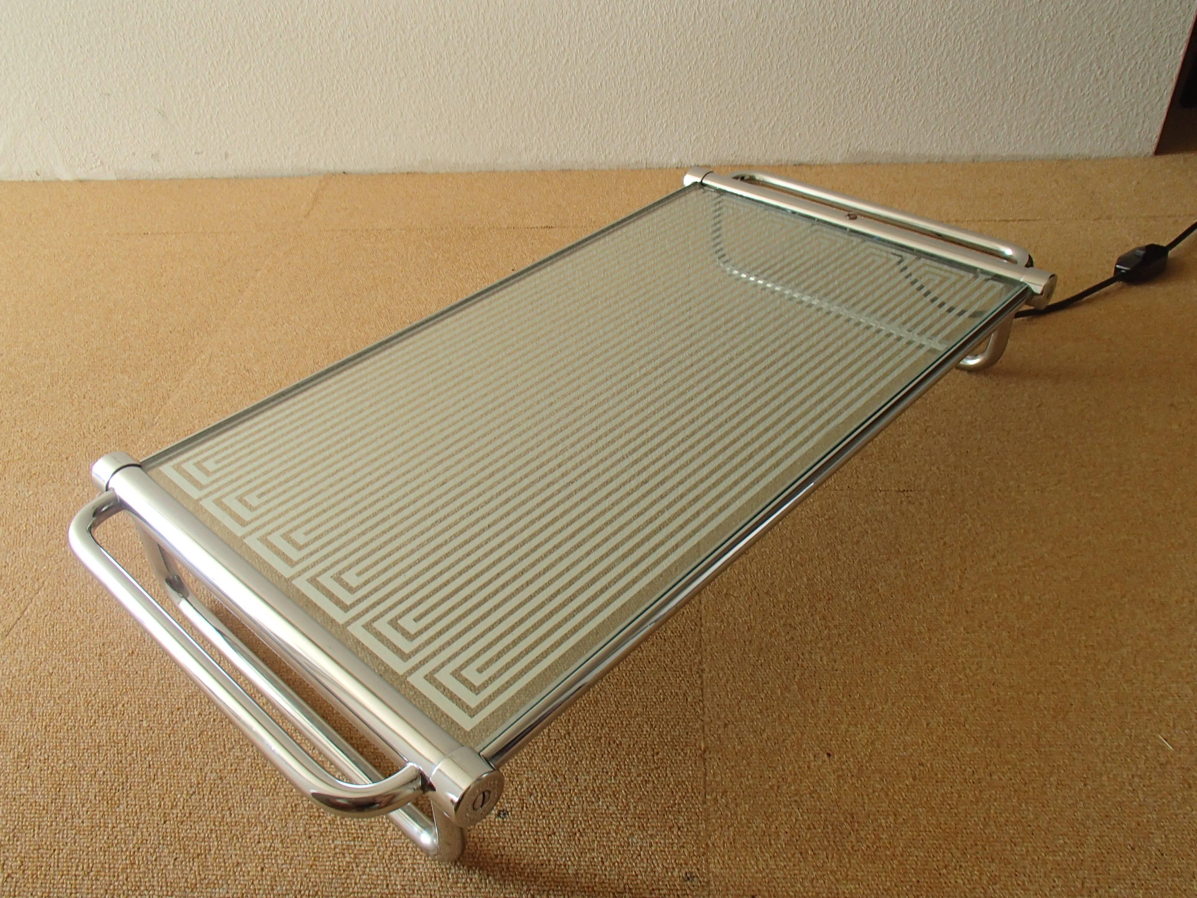 Art Deco huge heating plate chrome in full working order by The English Electric Company.