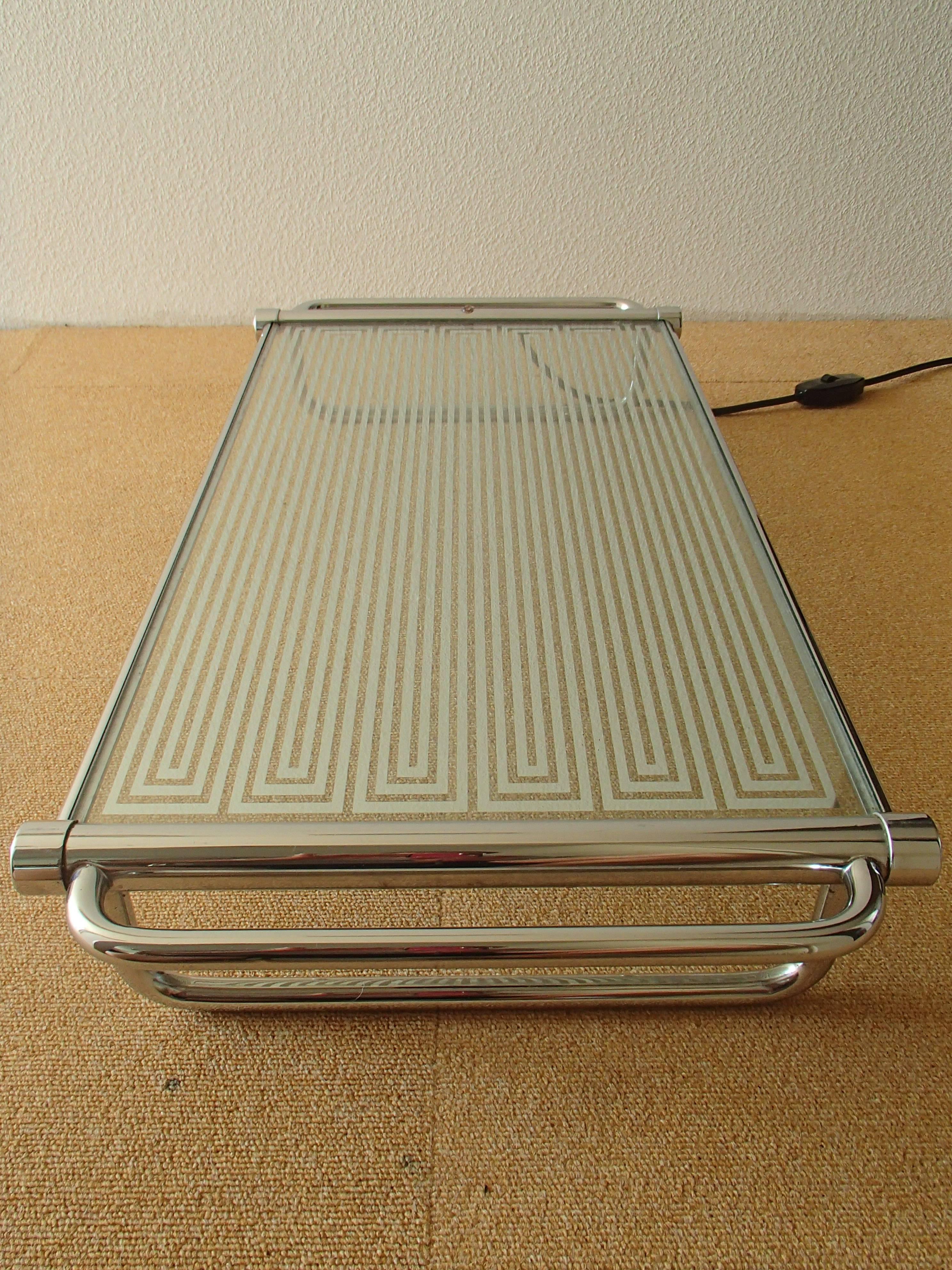Art Deco Huge Heating Plate Chrome Working Order by The English Electric Company In Good Condition In Weiningen, CH