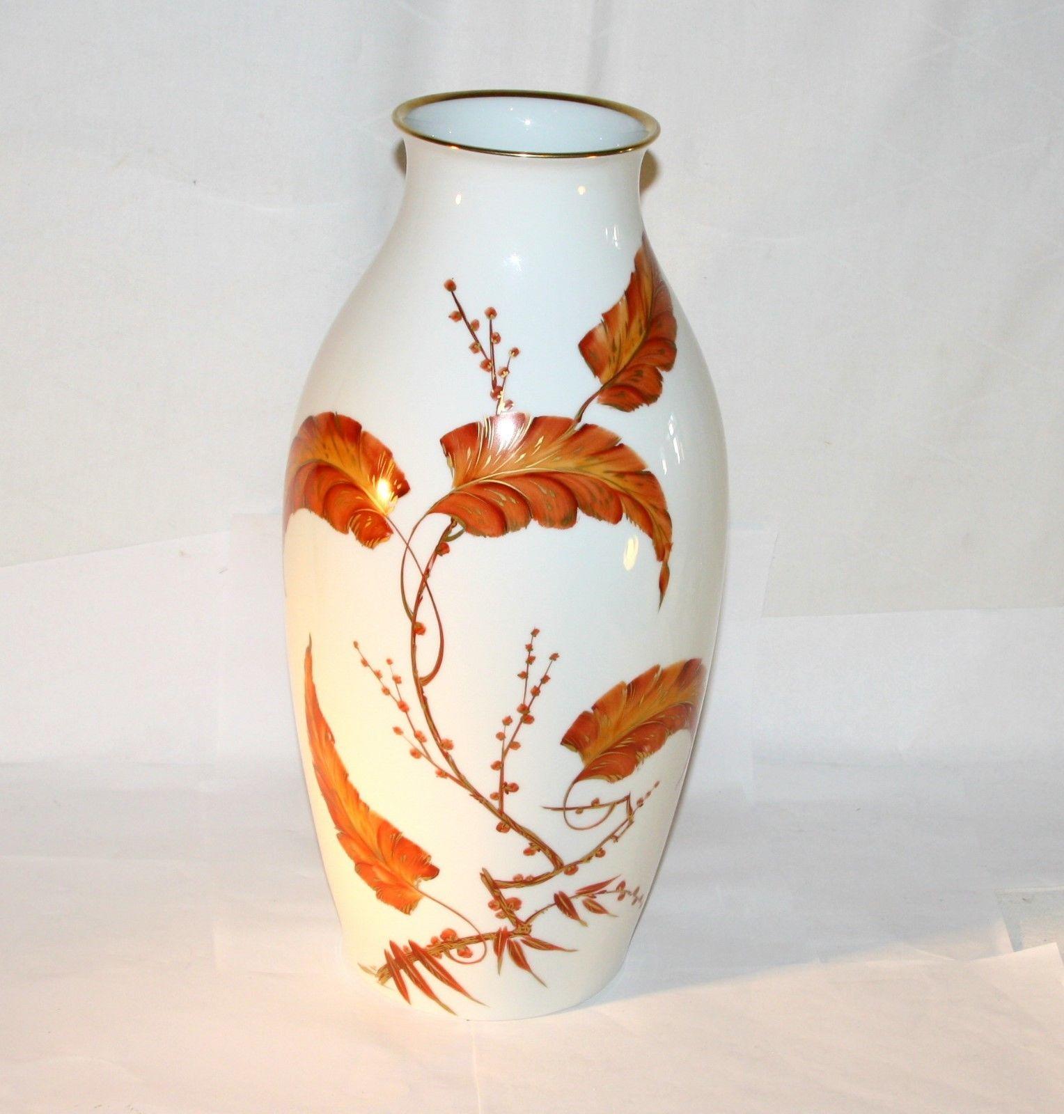 Art Deco Huge Rosenthal Vase Porcelain with Floral Hand Paintings In Good Condition In Weiningen, CH