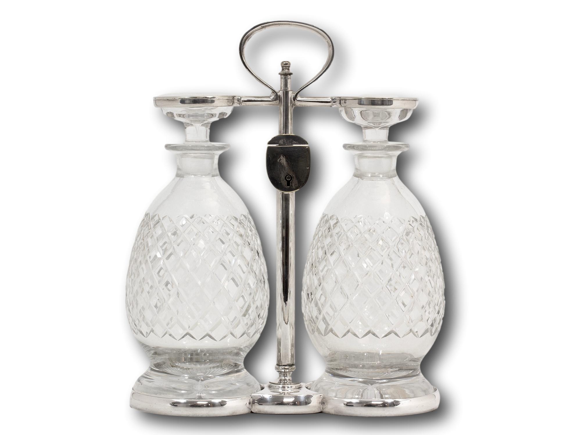 Hand-Crafted Art Deco Hukin and Heath Tantalus For Sale