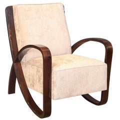 Vintage Art Deco Hungarian Armchair in Walnut