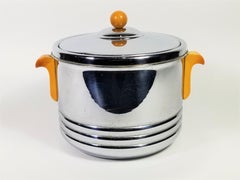 Art Deco Ice Bucket Chrome and Bakelite