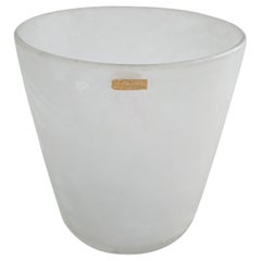Art Deco Ice Bucket in Frosted Glass by Pukeberg, Sweden