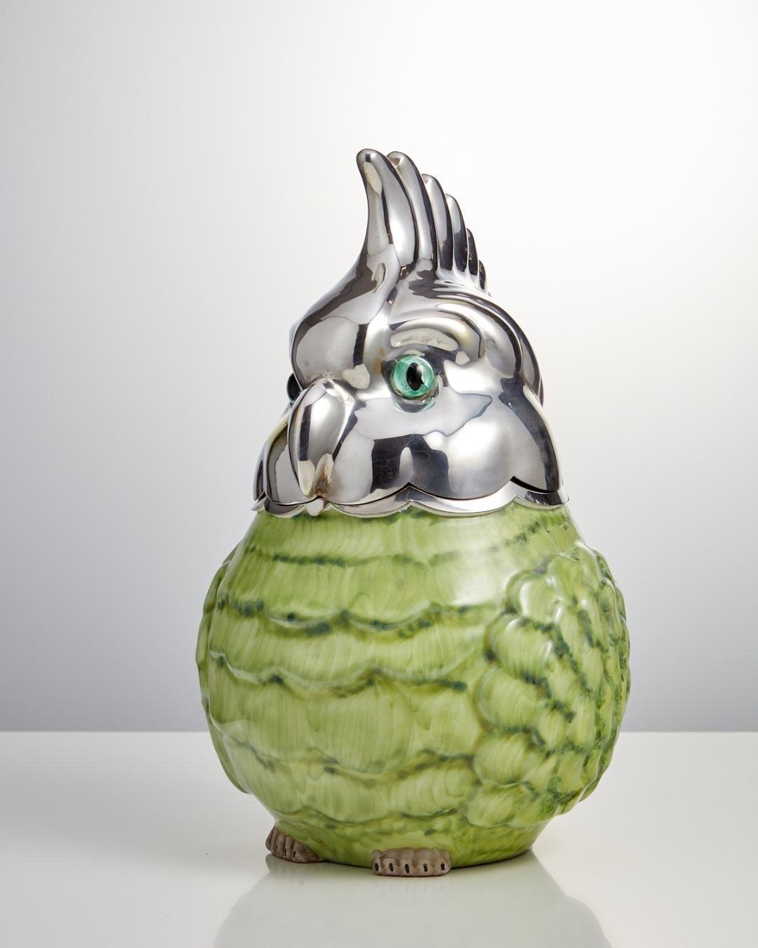 Art Deco Ice Bucket in the Form of a Parakeet Austria Circa 1930 In Excellent Condition In London, GB