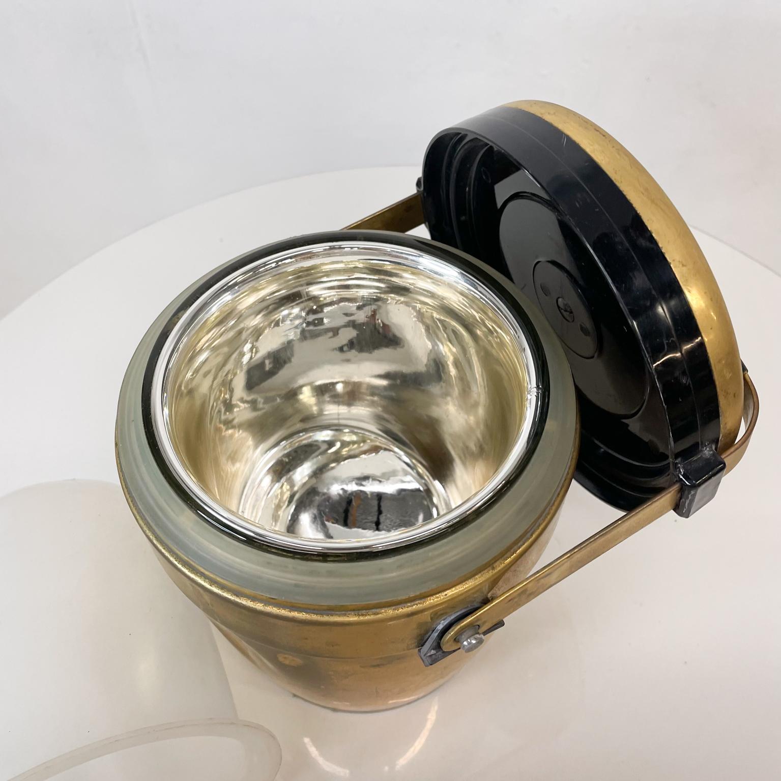Art Deco Ice Bucket Vintage Erhard Barware Gold & Black Made in Germany, 1940s 5