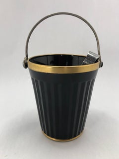 Art Deco Ice Bucket with Gold Rim