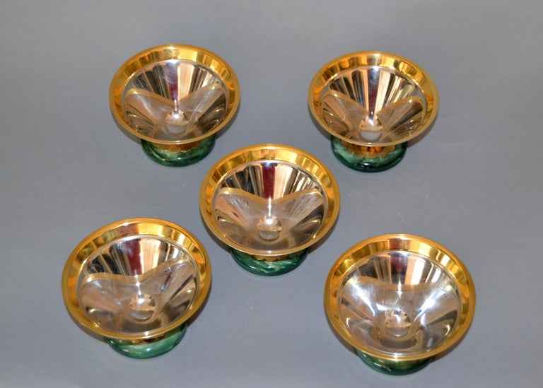 Art Deco Ice Cream Cups signed Gottinghen 1810 design F. Tibaldo, Set