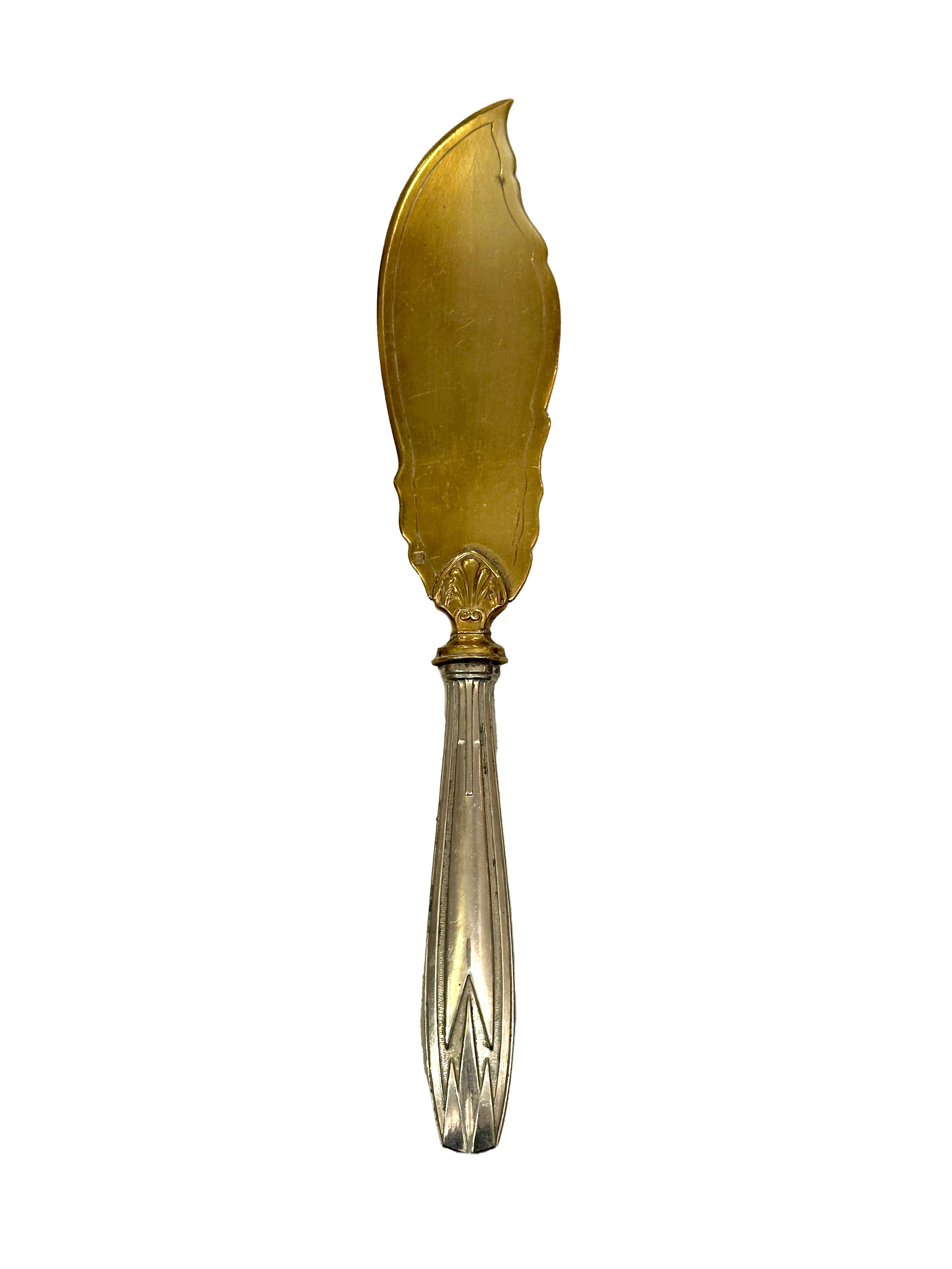 Art Deco ART DECO Ice Cream Service in Silver-Plated and Gold-Plated Metal