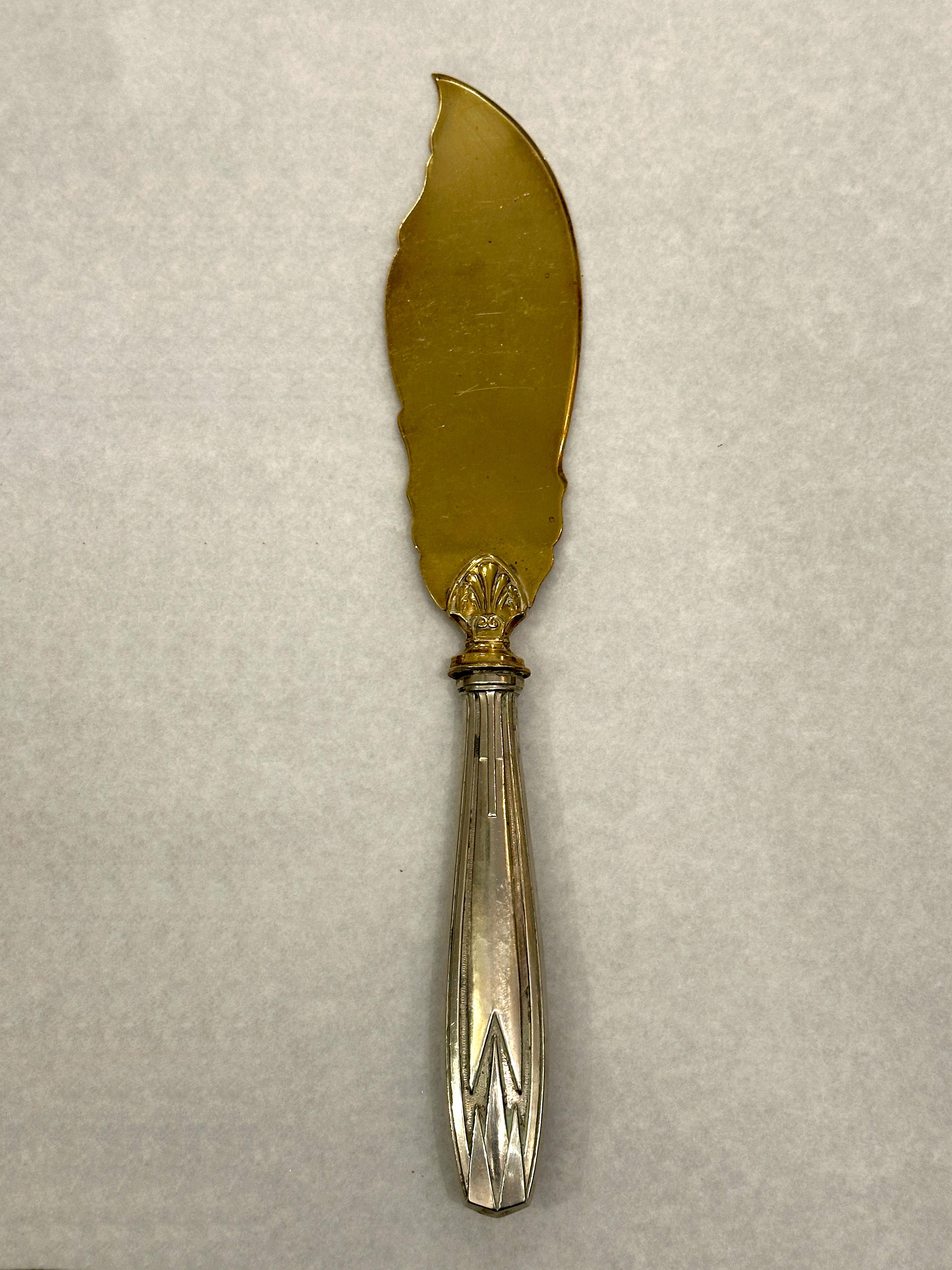 French ART DECO Ice Cream Service in Silver-Plated and Gold-Plated Metal