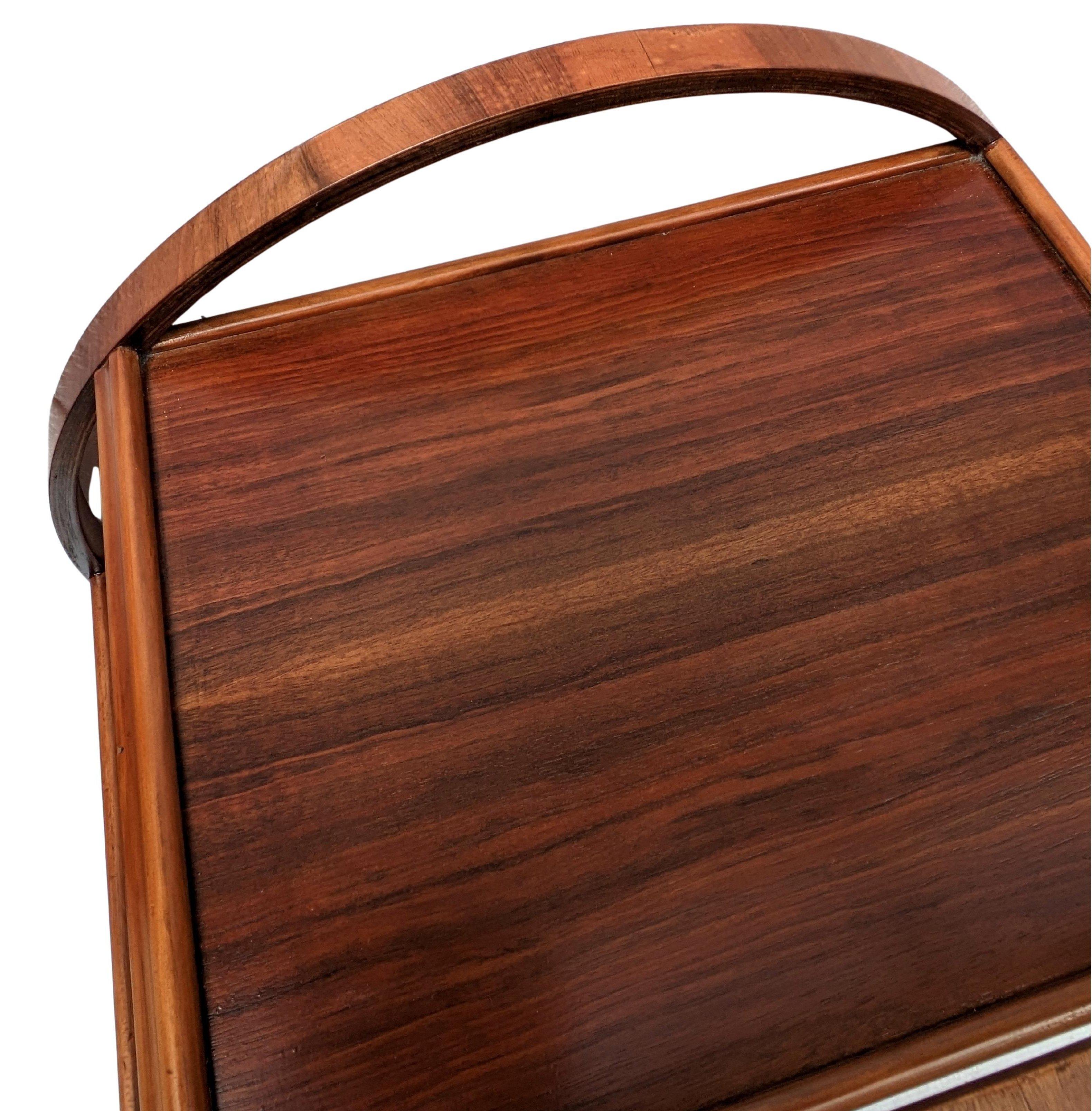 Art Deco Iconic Circular Walnut Drinks Bar Cart Trolley, English, 1930s For Sale 3