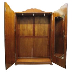 Art Deco Iconic Double Walnut Wardrobe, English, c1930