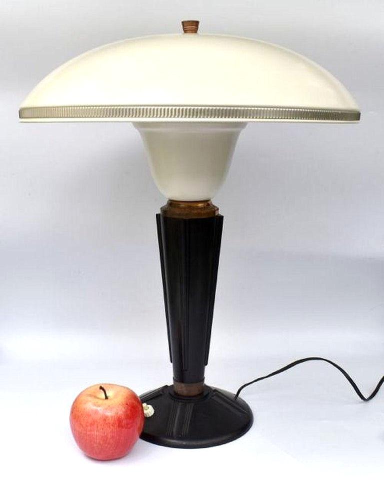 French Art Deco Iconic Large Bakelite Desk Table Lamp by Eileen Gray, France, C1930